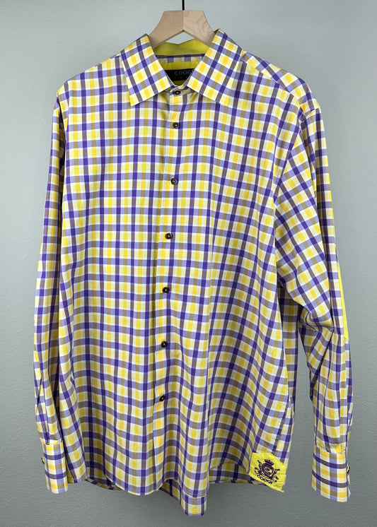 Purple and Gold Coogi Luxe Button Up