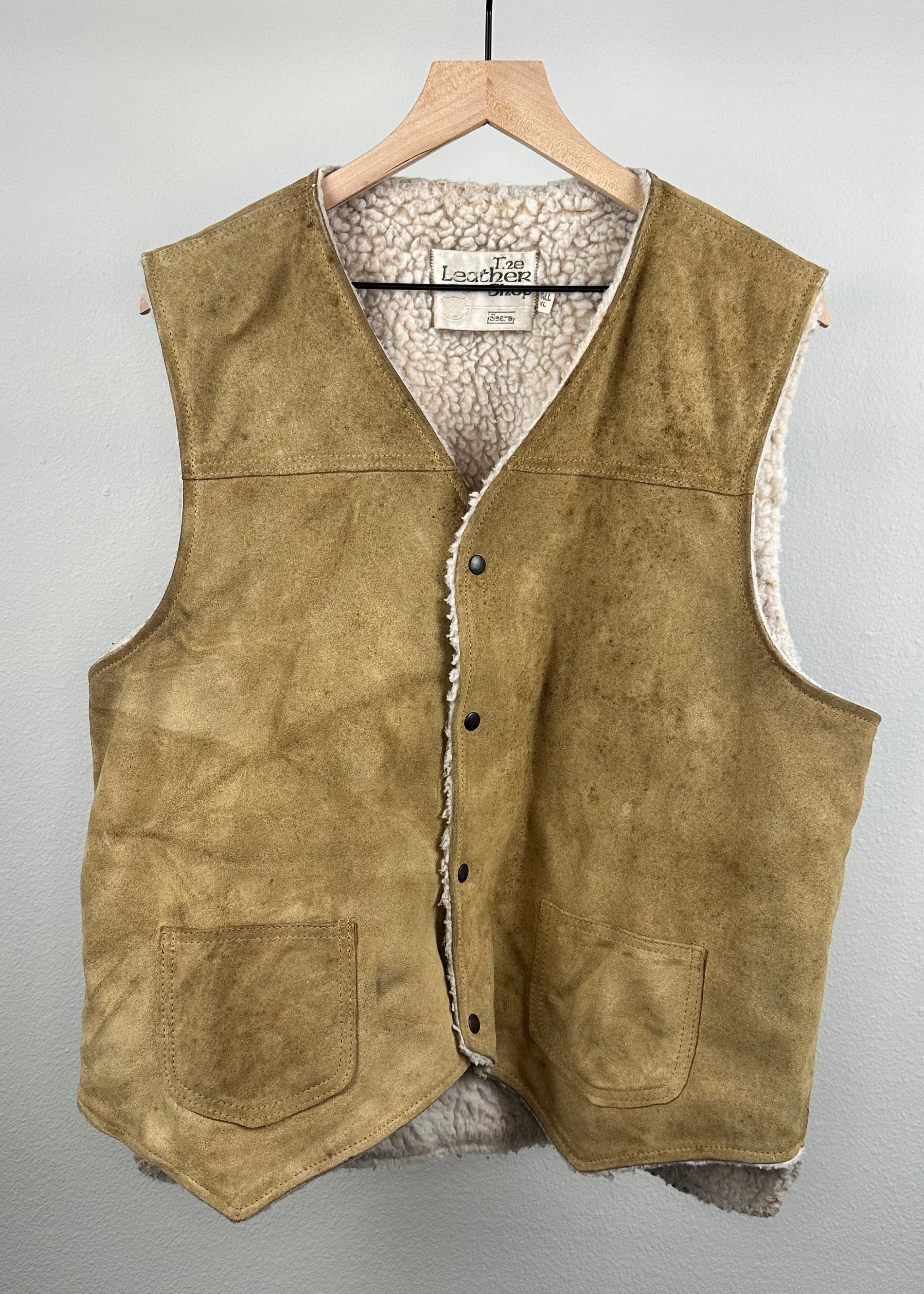 Leather and Wool Vest from Sears