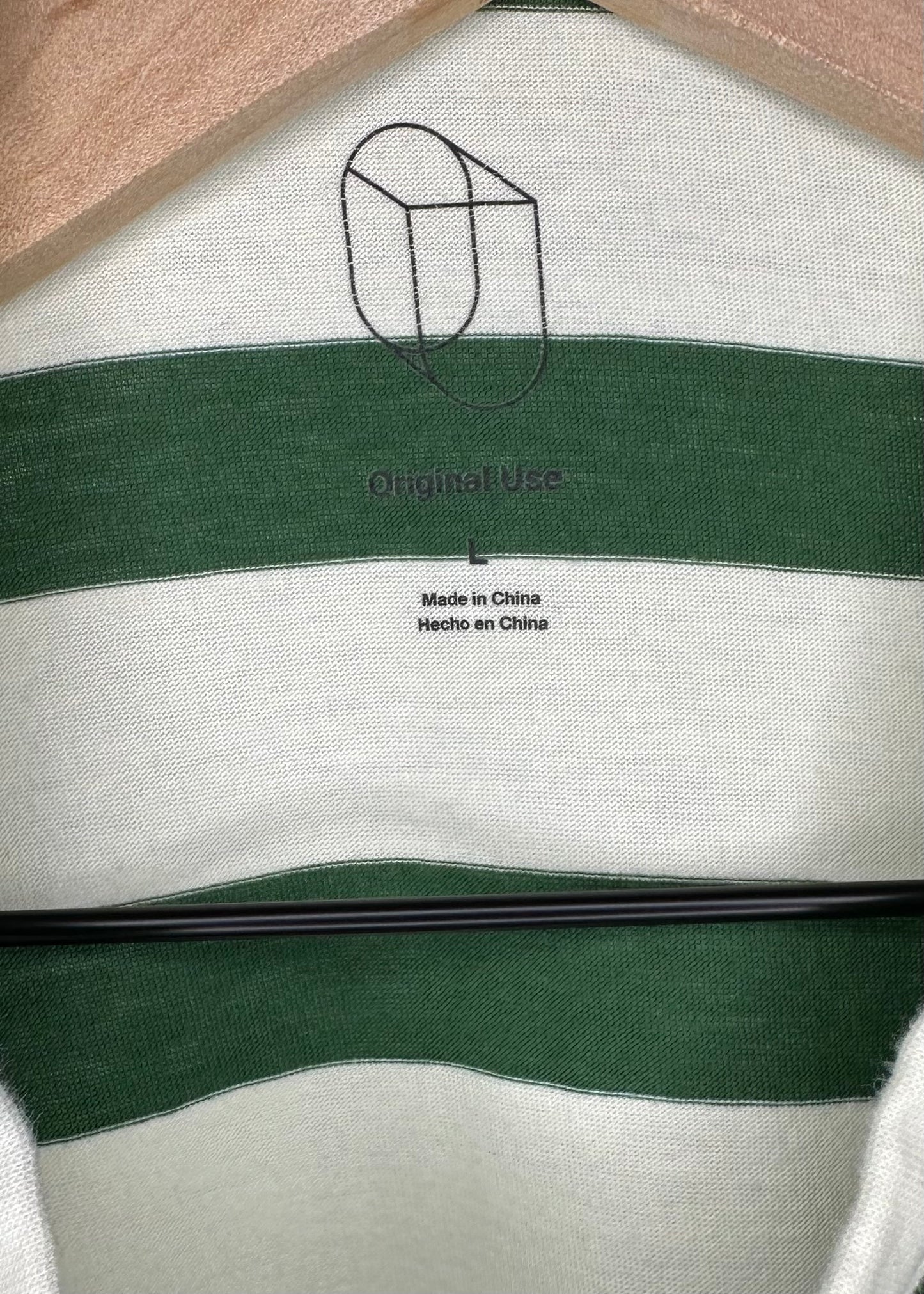 Green and White Stripe Shirt by Original Use