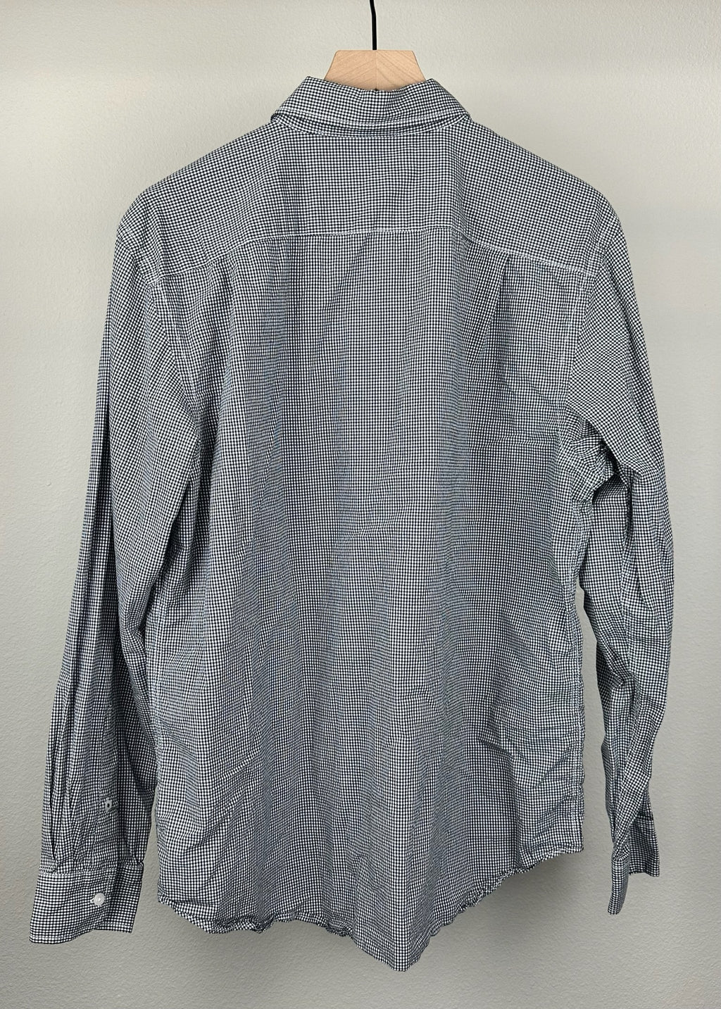Men's Black and White Classic Plaid Shirt by Old Navy