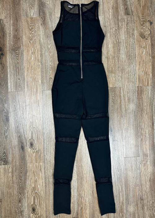 Black Mesh Jumpsuit by Fashion Nova
