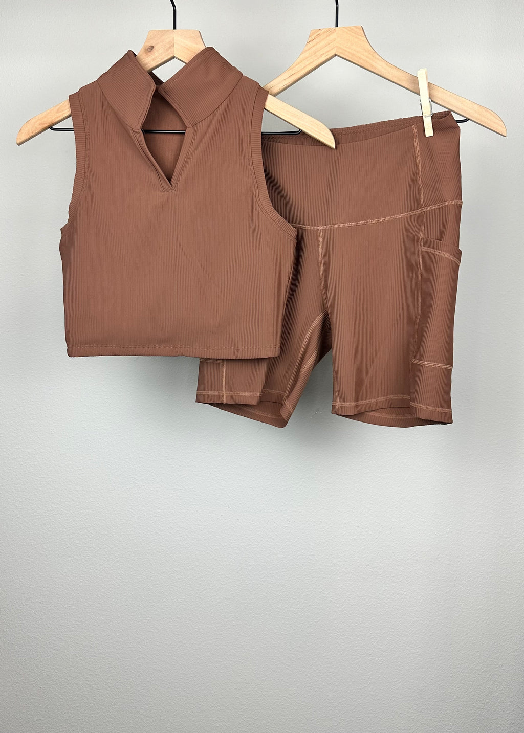 2 Piece Brown Short Set