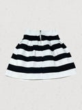 Black and White Strpied Mini Skirt