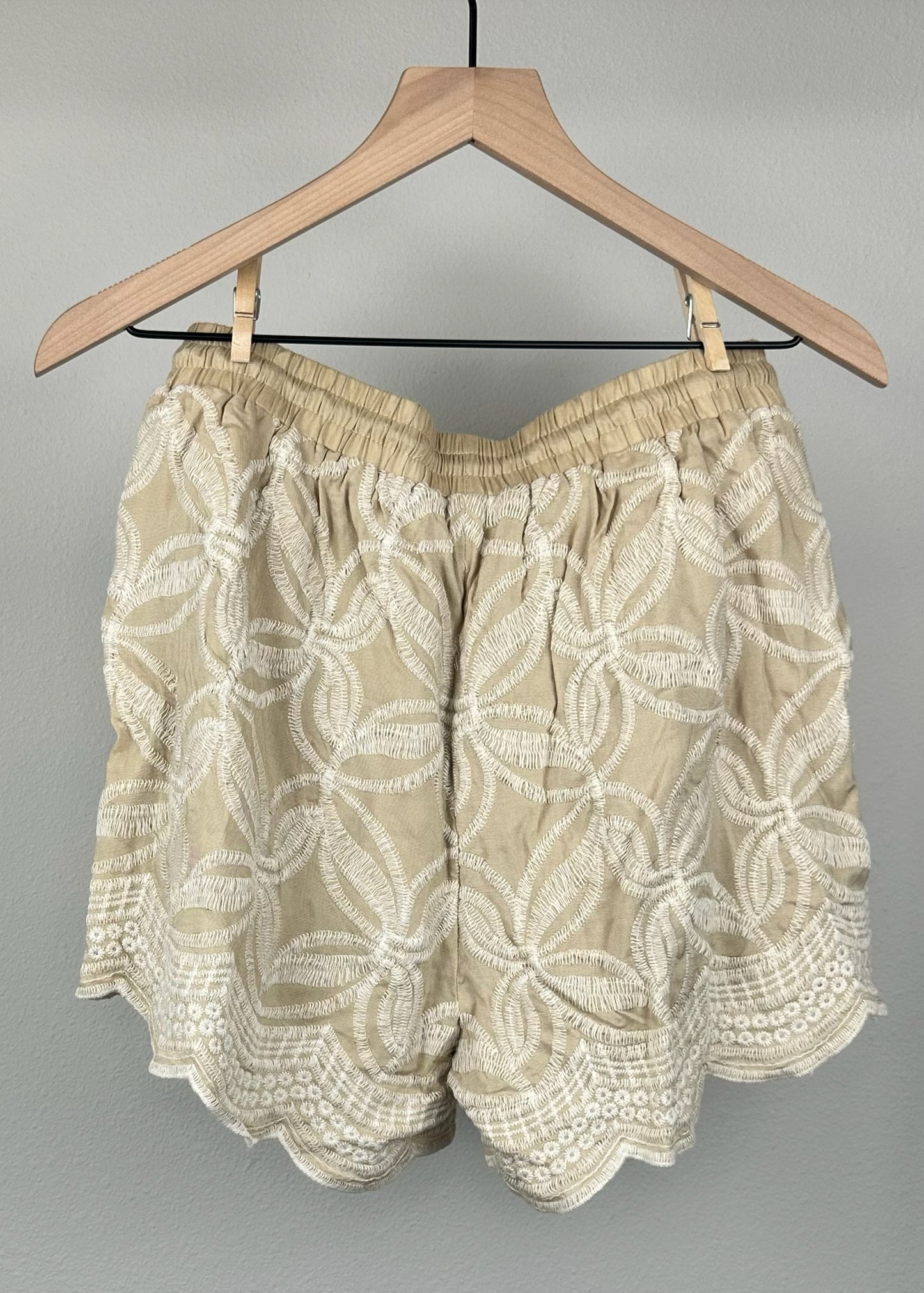 Tan Lace Shorts by Solitaire