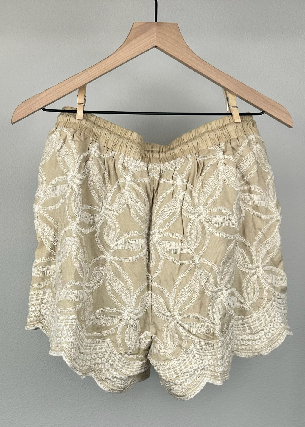 Tan Lace Shorts by Solitaire
