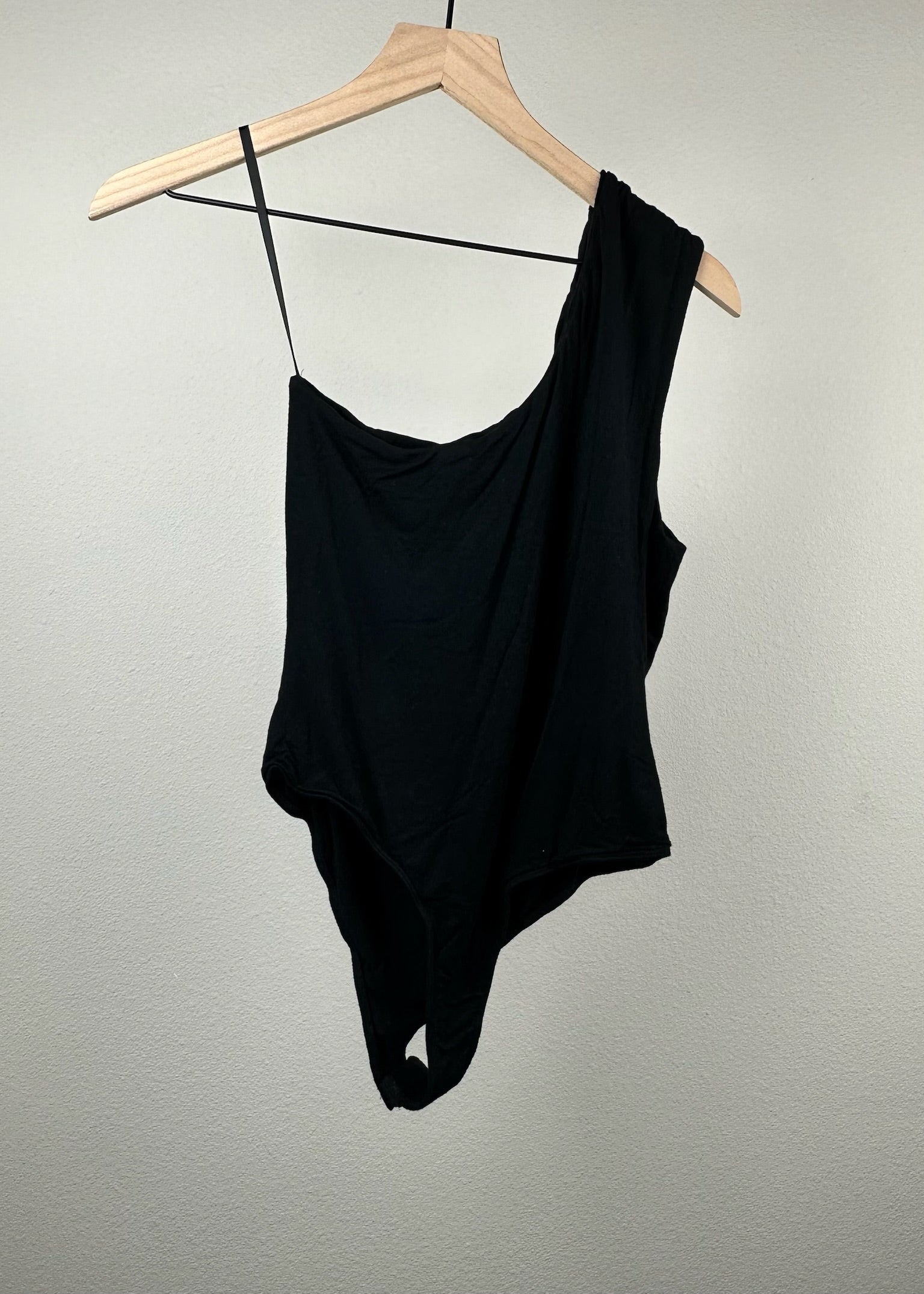 Black One Shoulder Bodysuit by 21 Saints