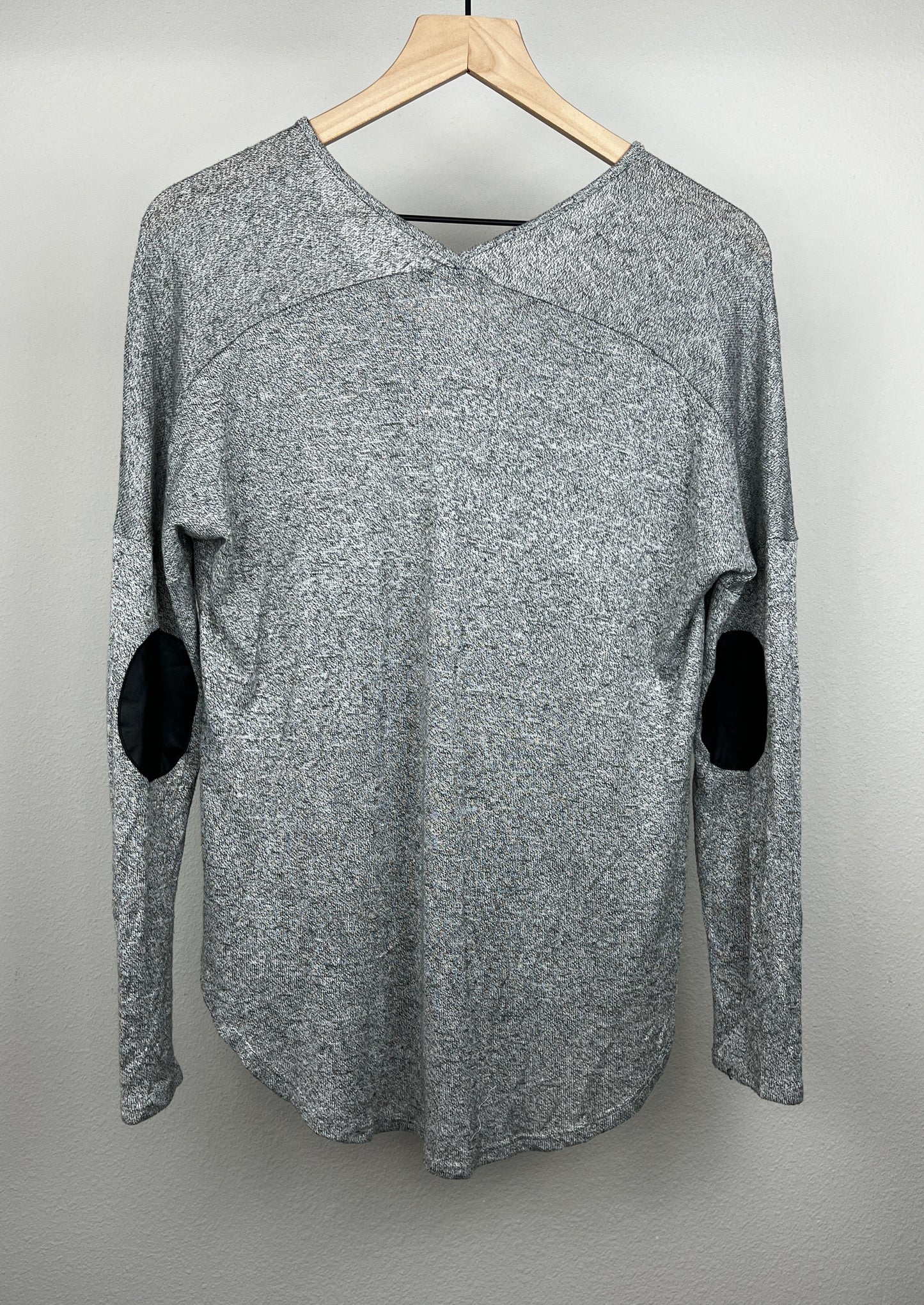 Grey Long Sleeve Top with Arm Patches