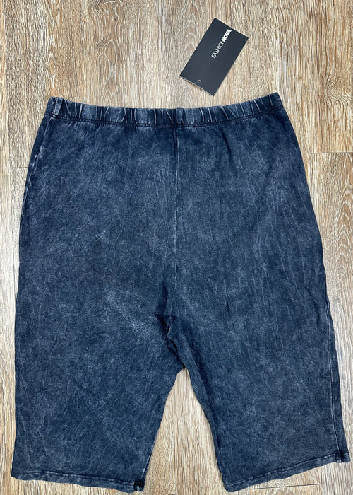 Blue Acid Wash Biker Shorts by Fashion Nova