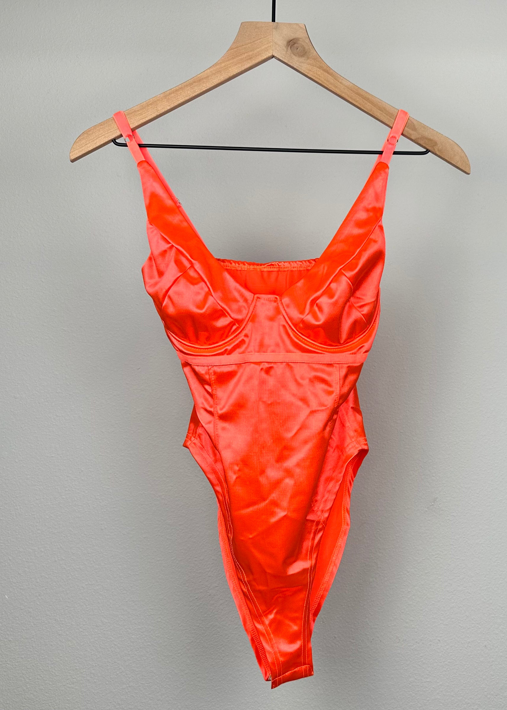 Orange Satin Body Suit