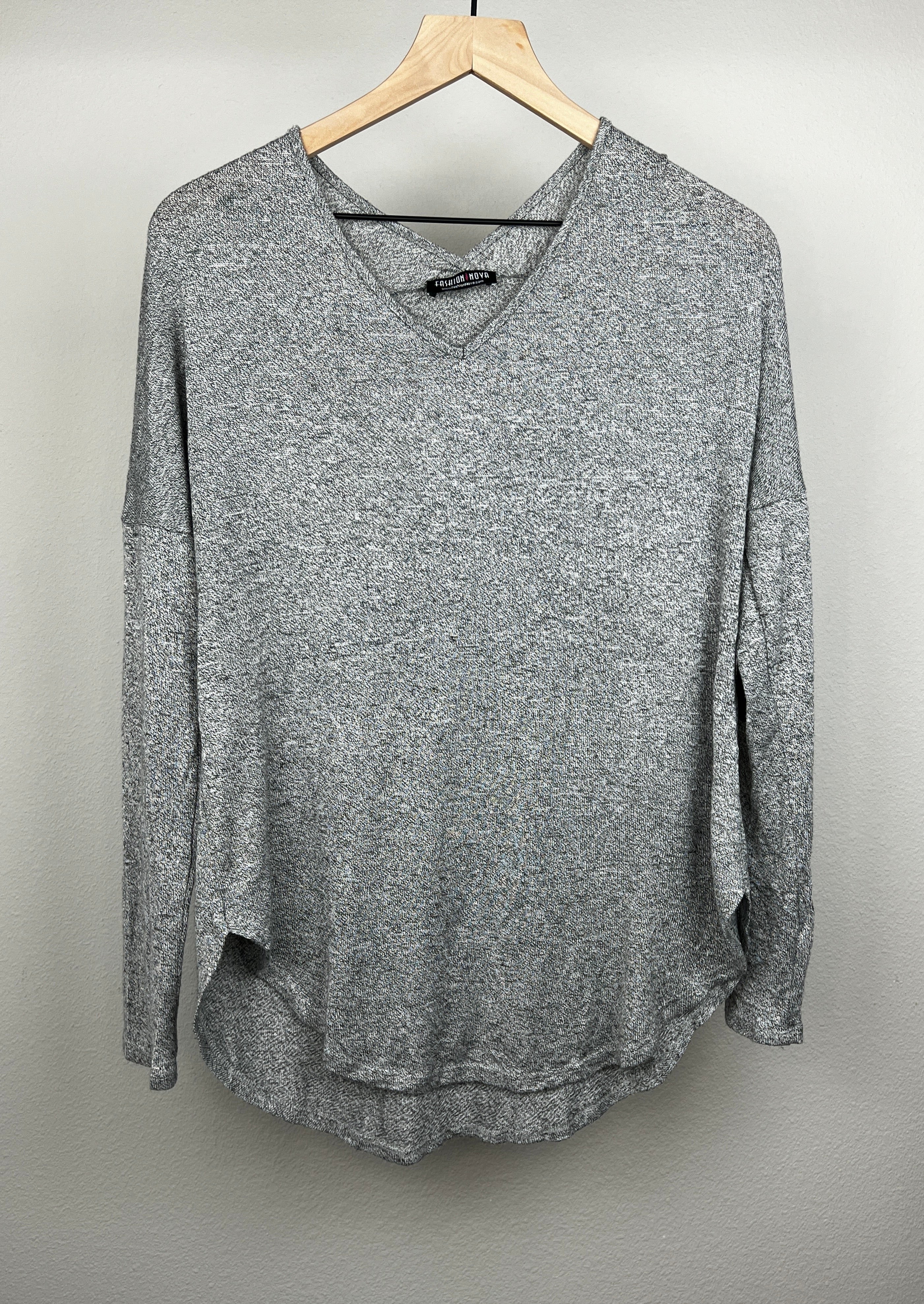Grey Long Sleeve Top with Arm Patches