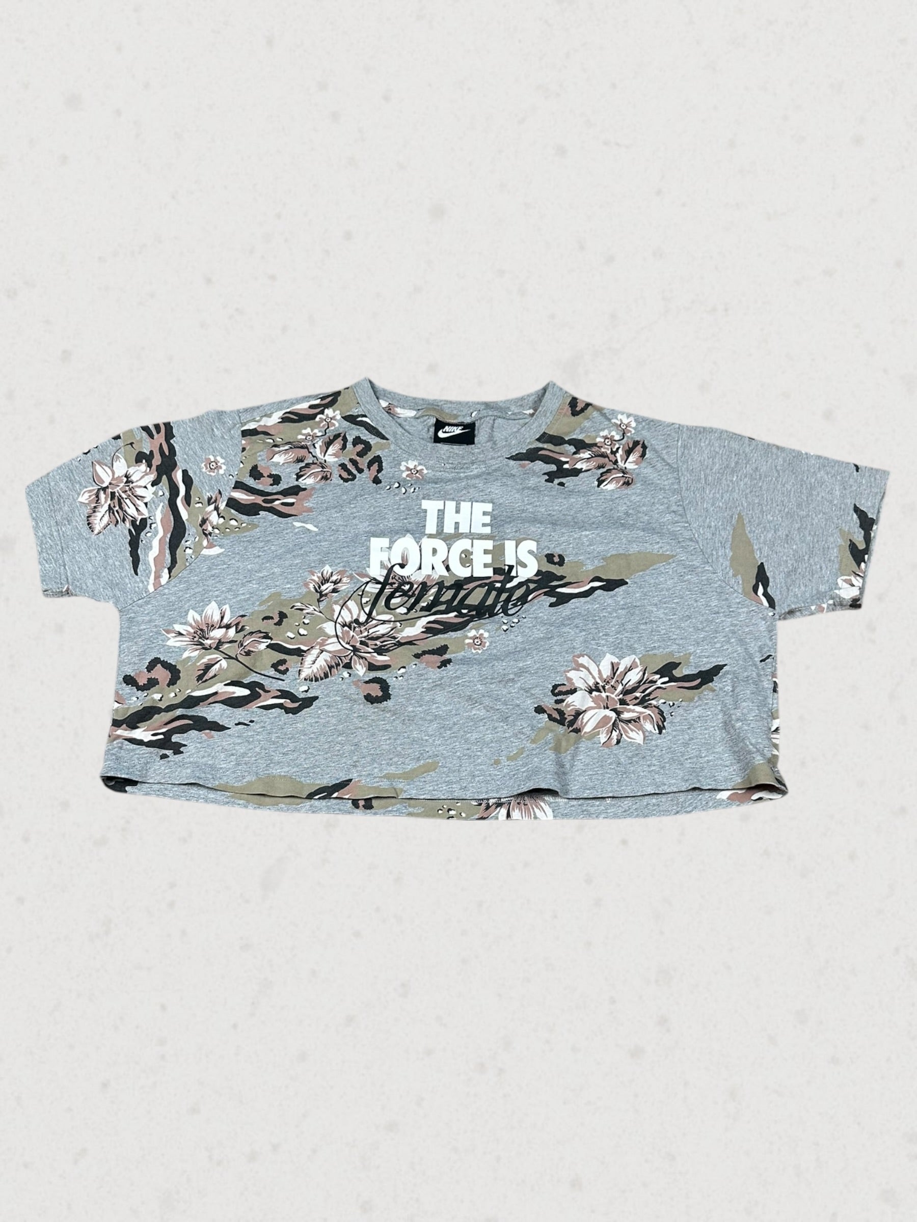 Grey Nike The Force Is Female Crop Shirt