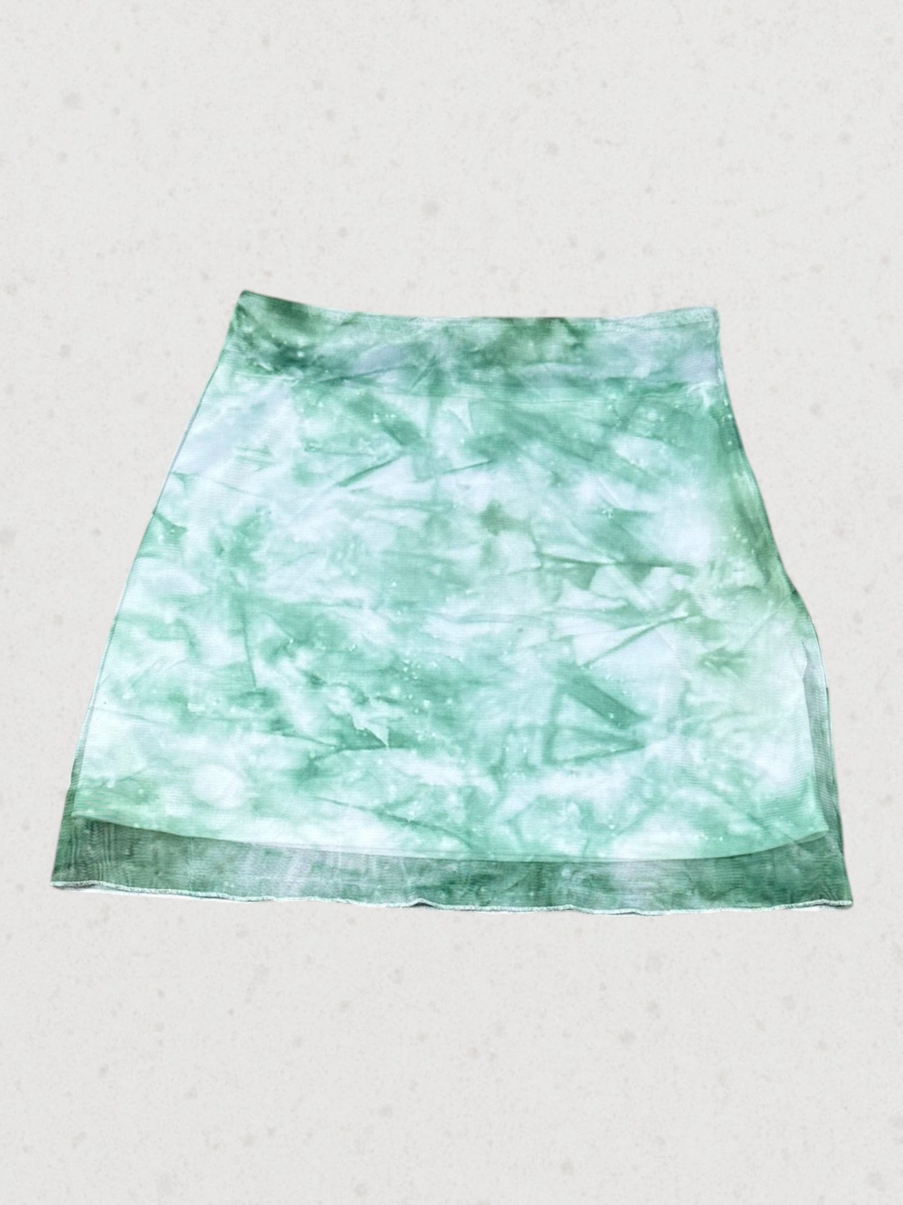 Green and White Marble Mini Skirt