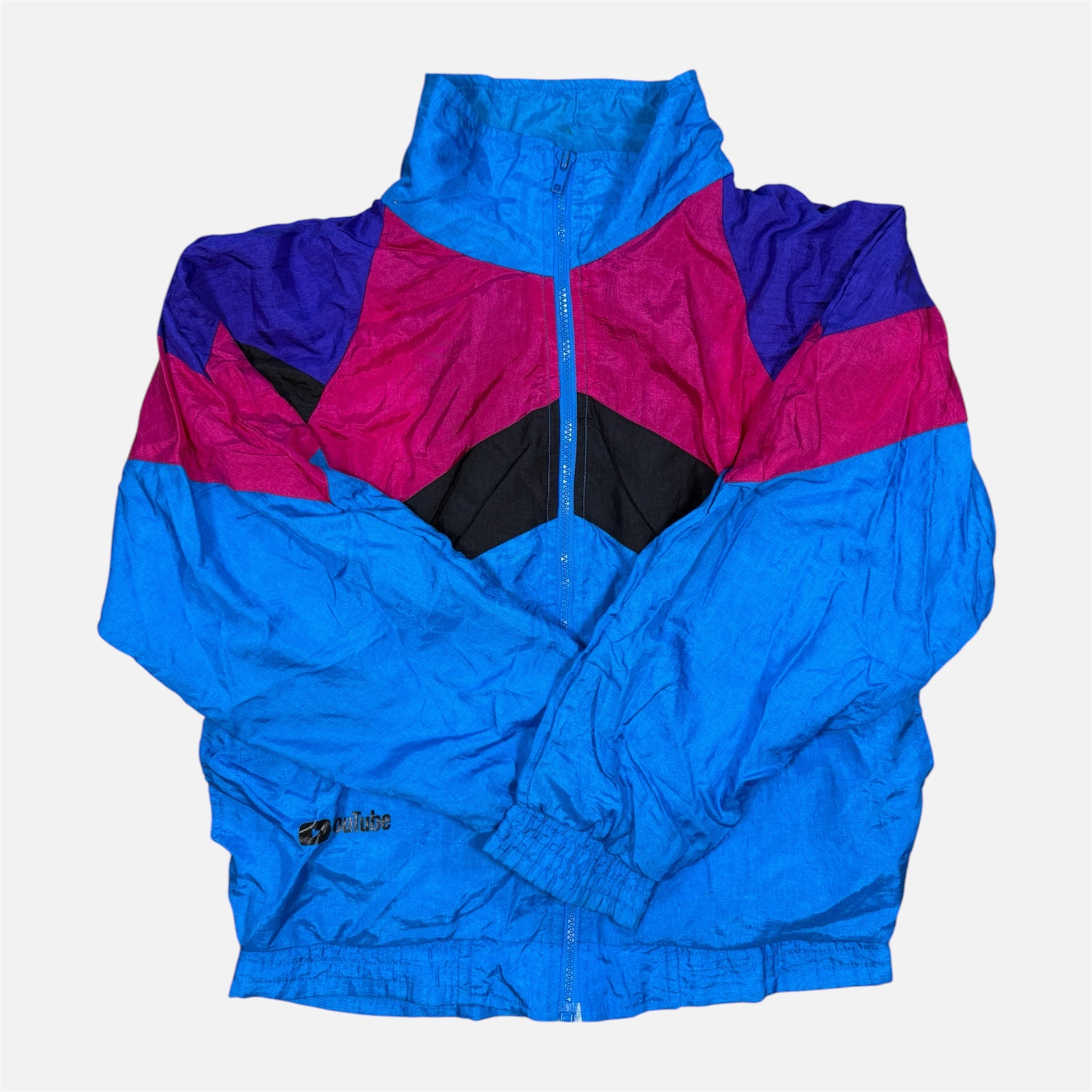 Upcycled YouTube Longstreet Warmup Colorblock Jacket