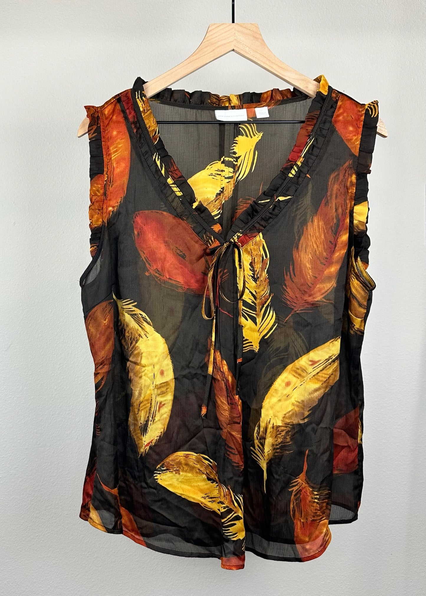 Gold Feather Blouse by New York and Company