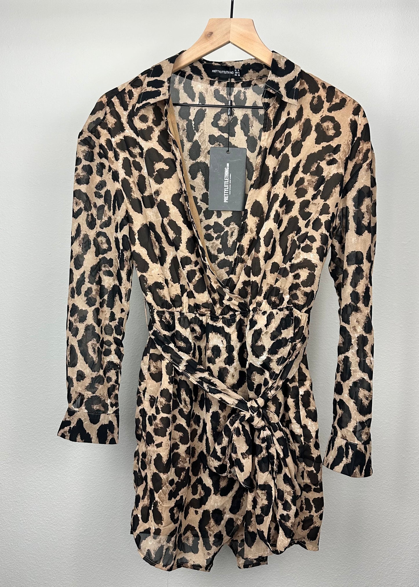 Leopard Print Wrap Dress By PLT