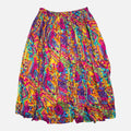 Orange Cabana Floral Maxi Skirt Crinkle Elastic Waist