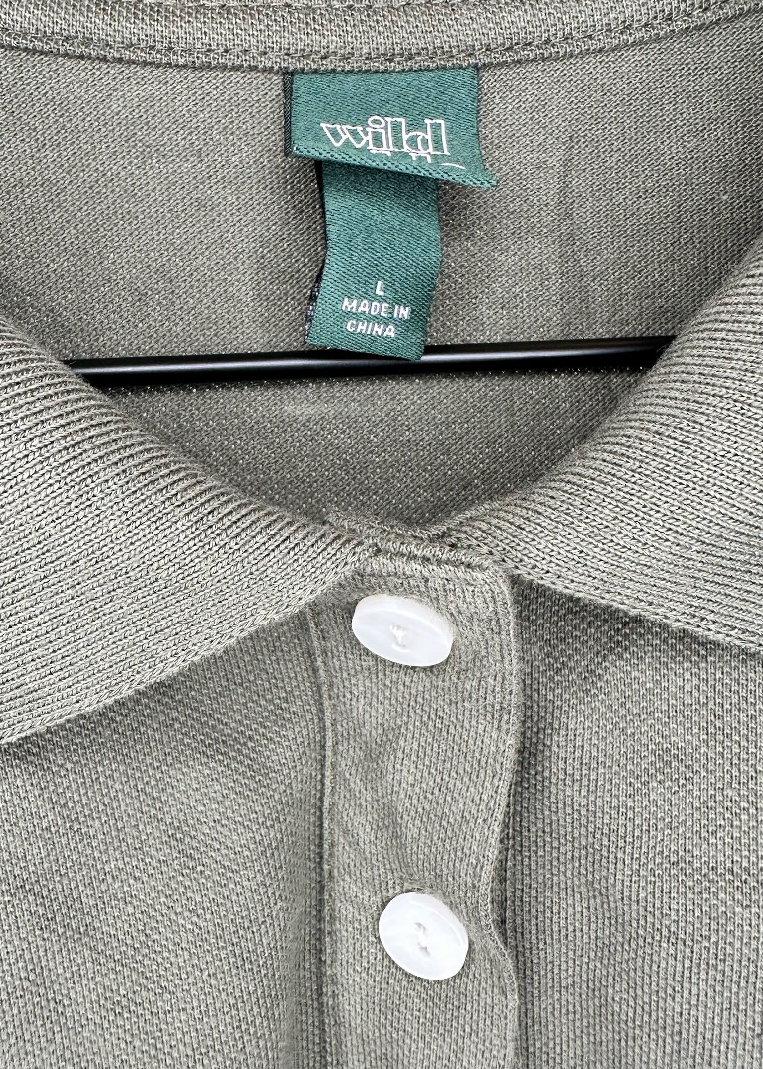 Olive Green Cropped Collar Shirt by Wild Fable
