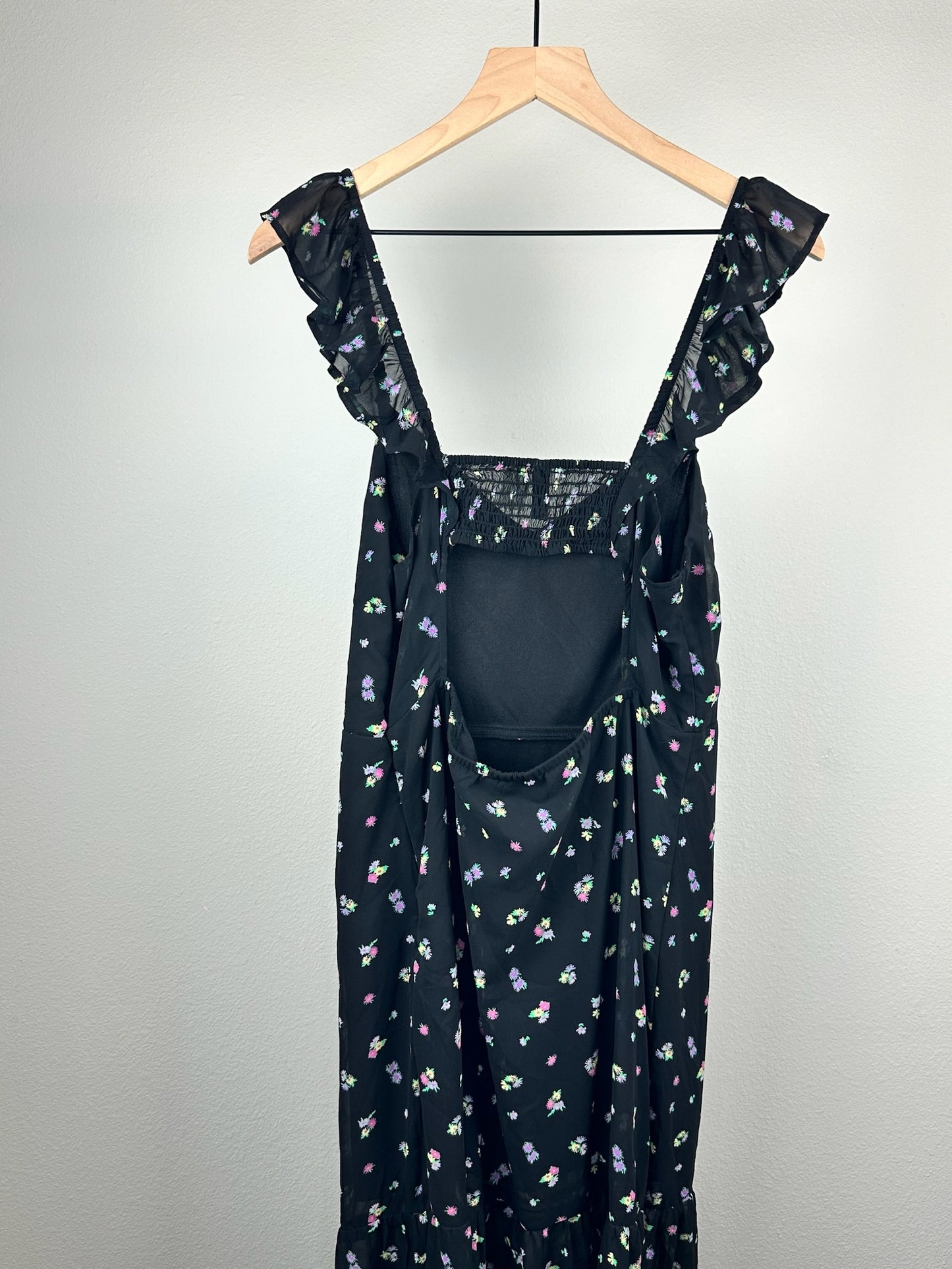 Black Floral Dress with Open Back by H&M/Divided