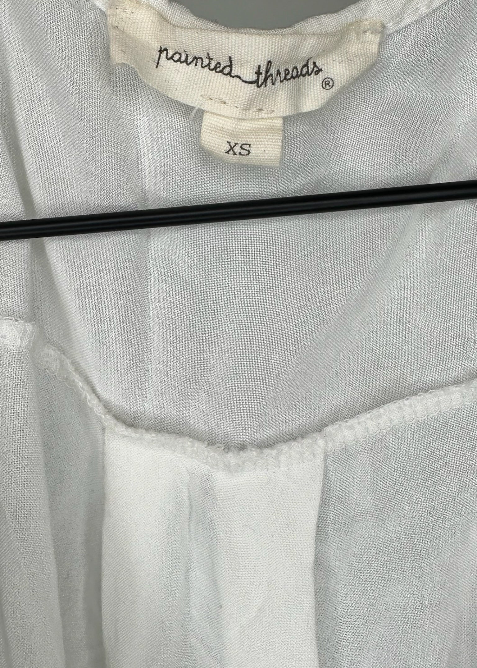 White Sleeveless High-Low Button Up By Painted Threads