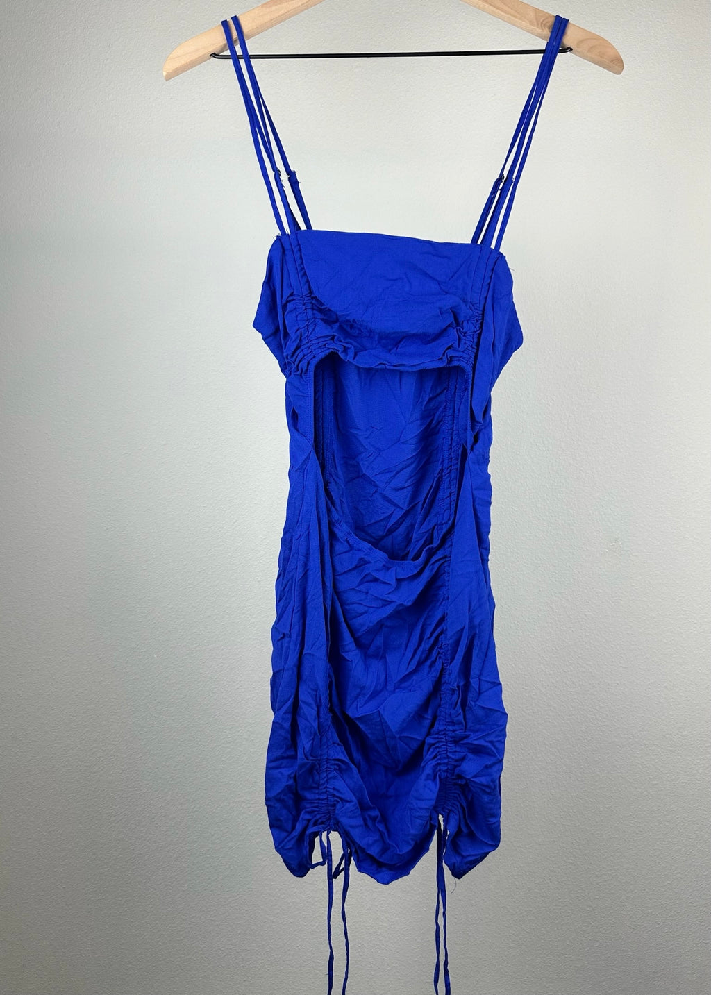 Wild Fable Blue Ruched Cutout Dress