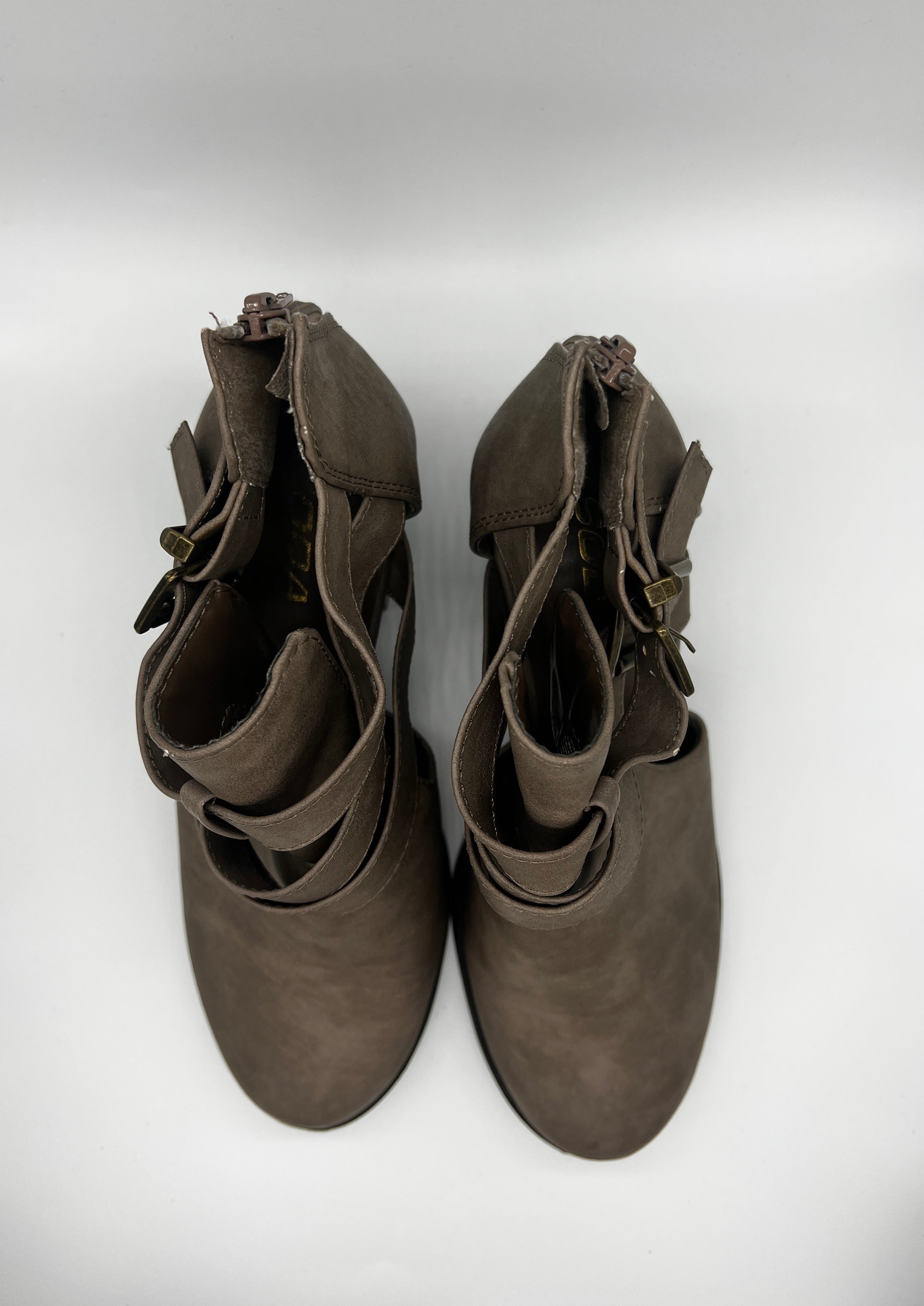 Brown Buckle Bootie