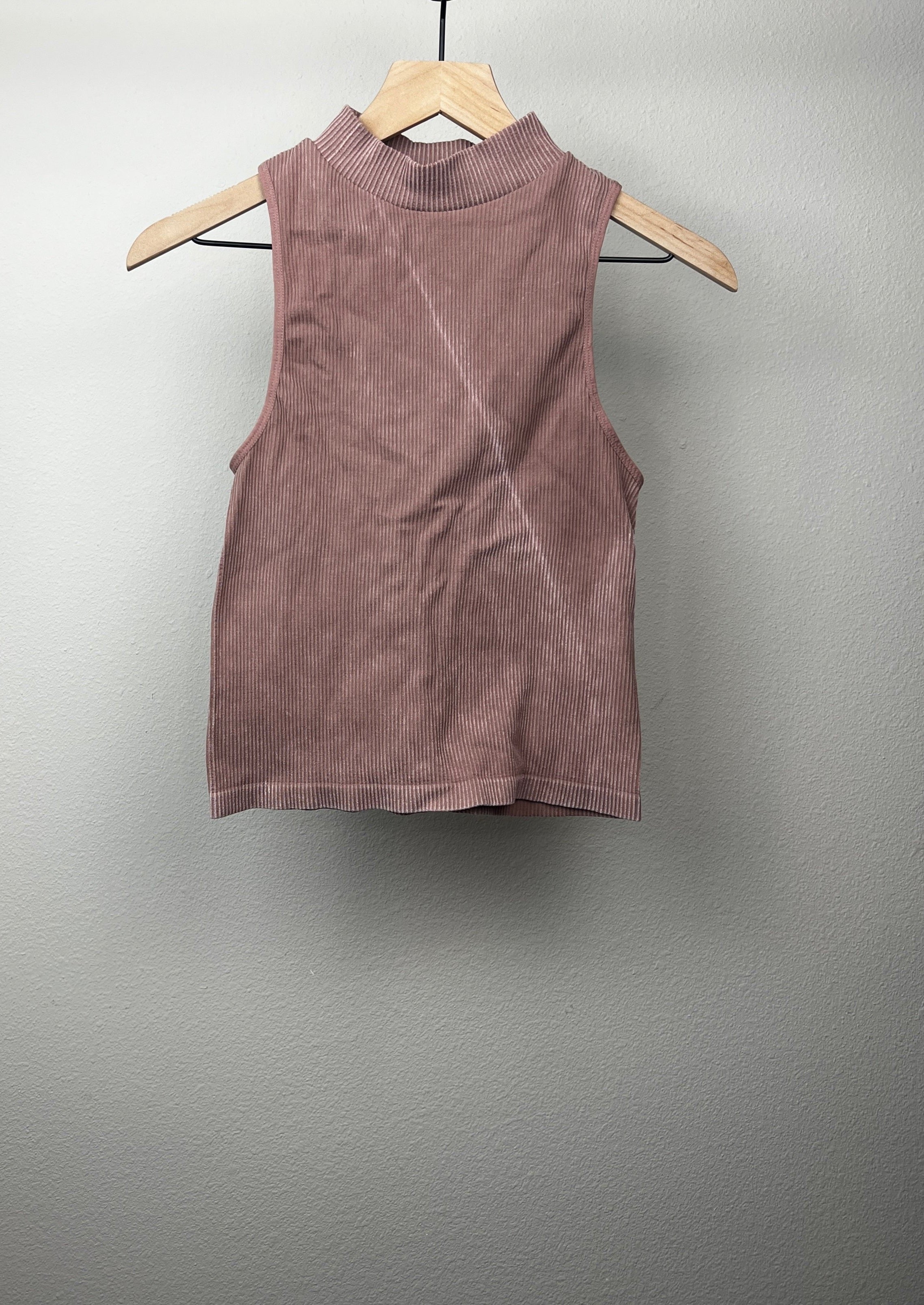 Mauve Mock Neck Tank Top
