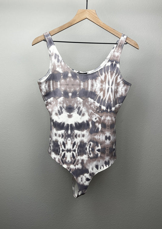 Mauve and Tan Tie Dye Bodysuit