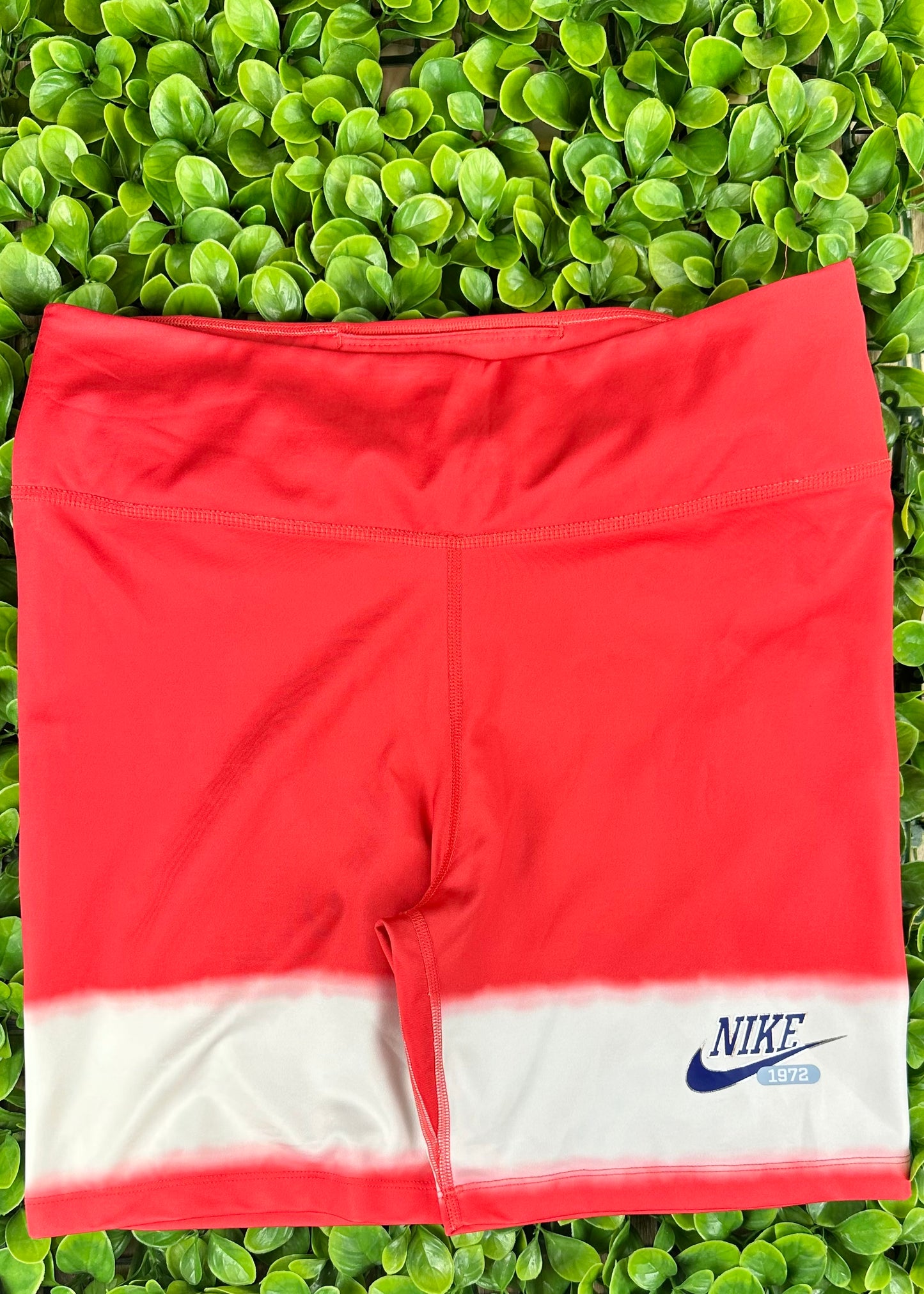 Red and White Biker Shorts By Nike