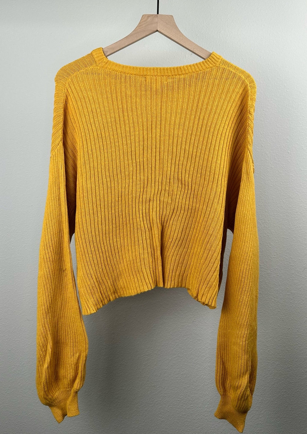 Yellow Crop Sweater By Abound