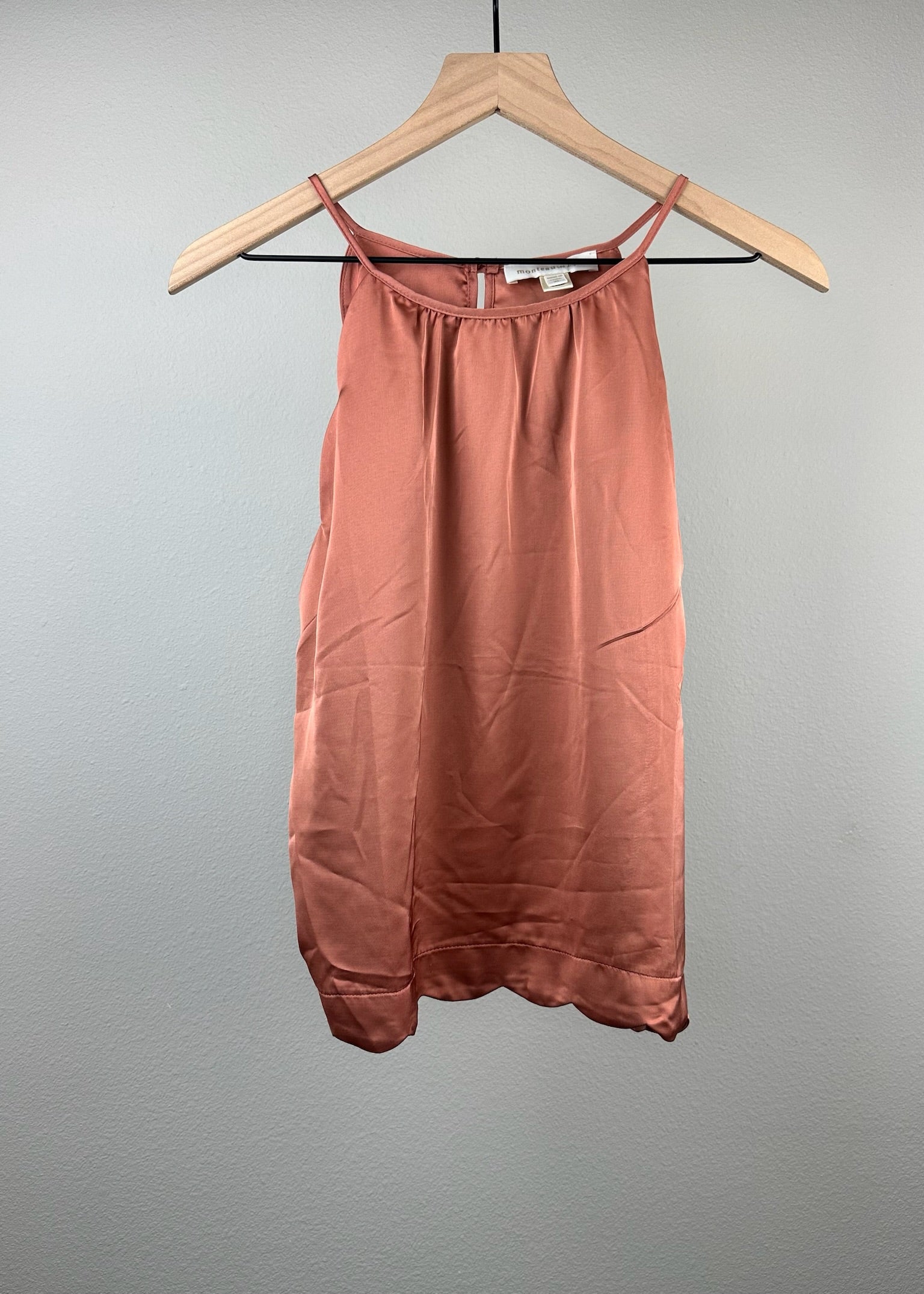 Peach Scallop Blouse by Monteau