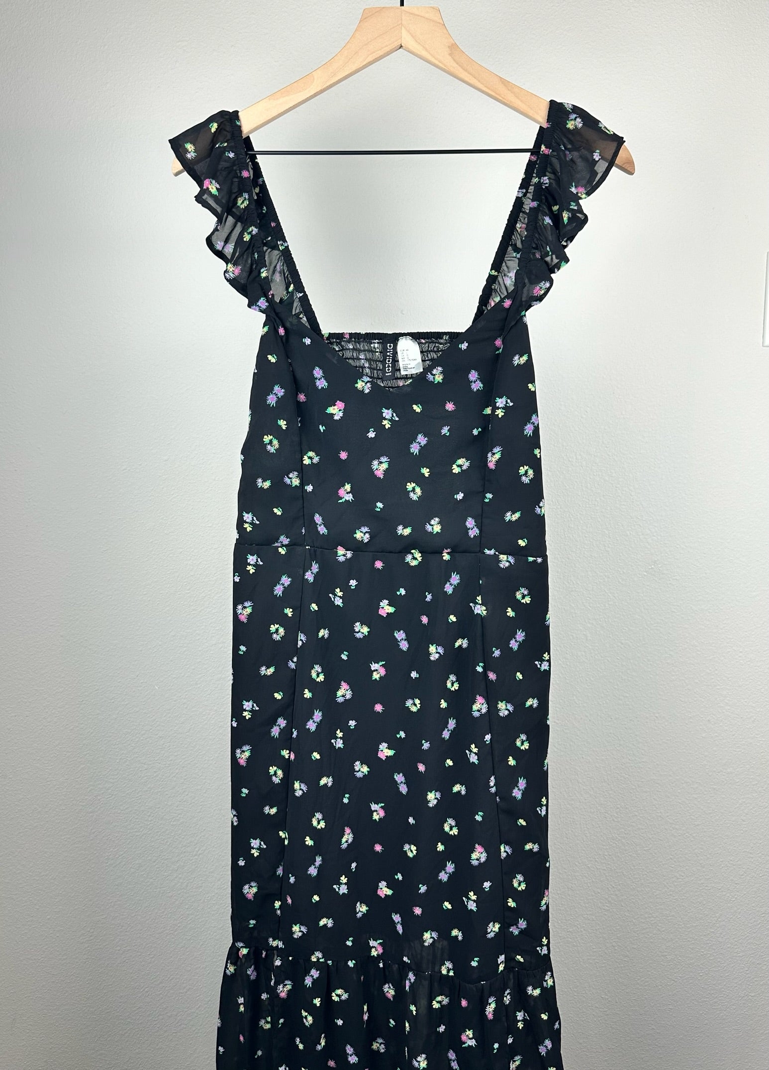 Black Floral Dress with Open Back by H&M/Divided