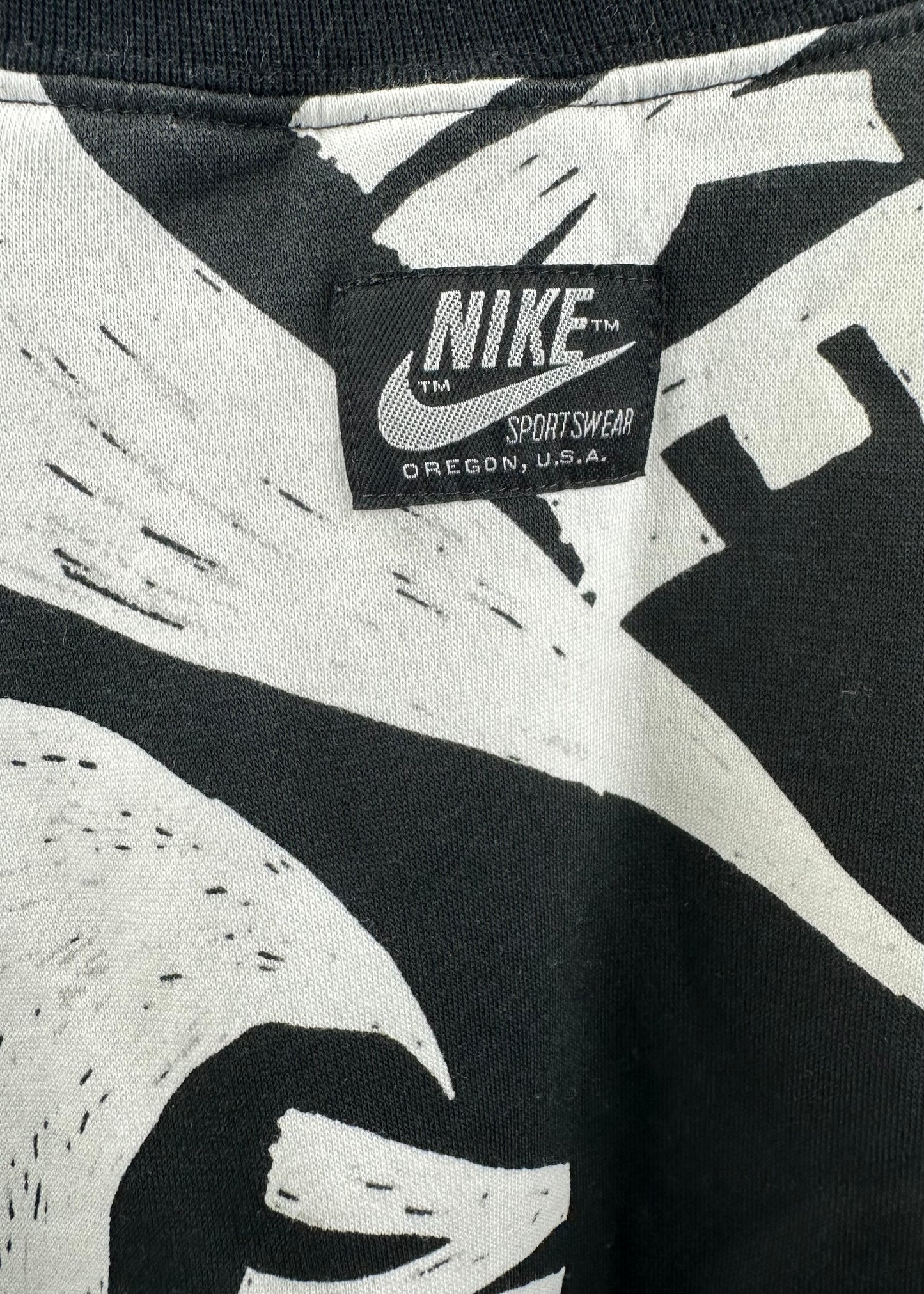 Womens Black and White Graphic Sweater By Nike