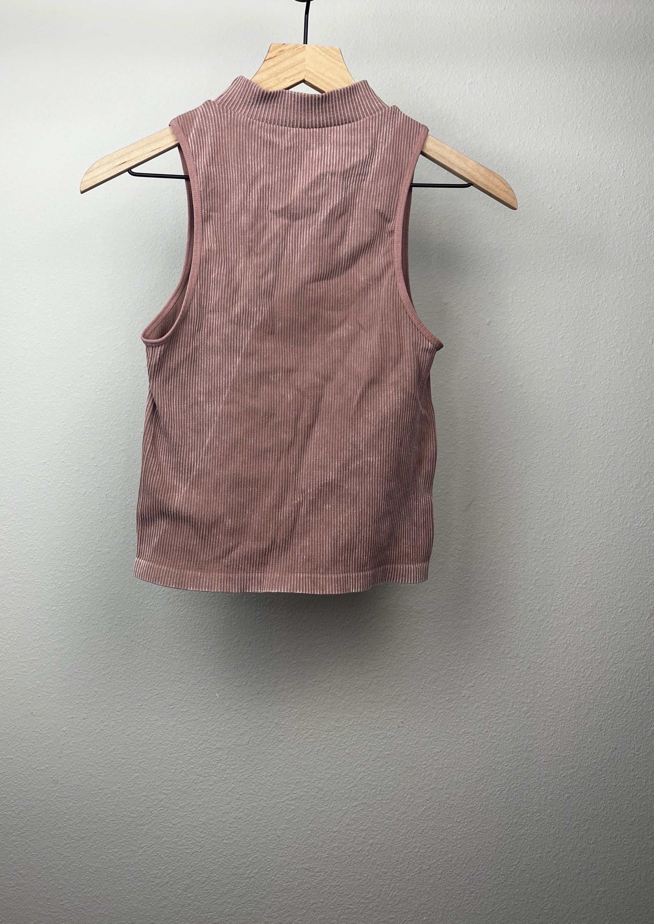 Mauve Mock Neck Tank Top