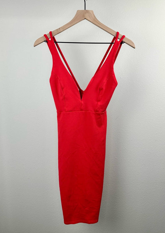 Red V Neck Dress By Lulus