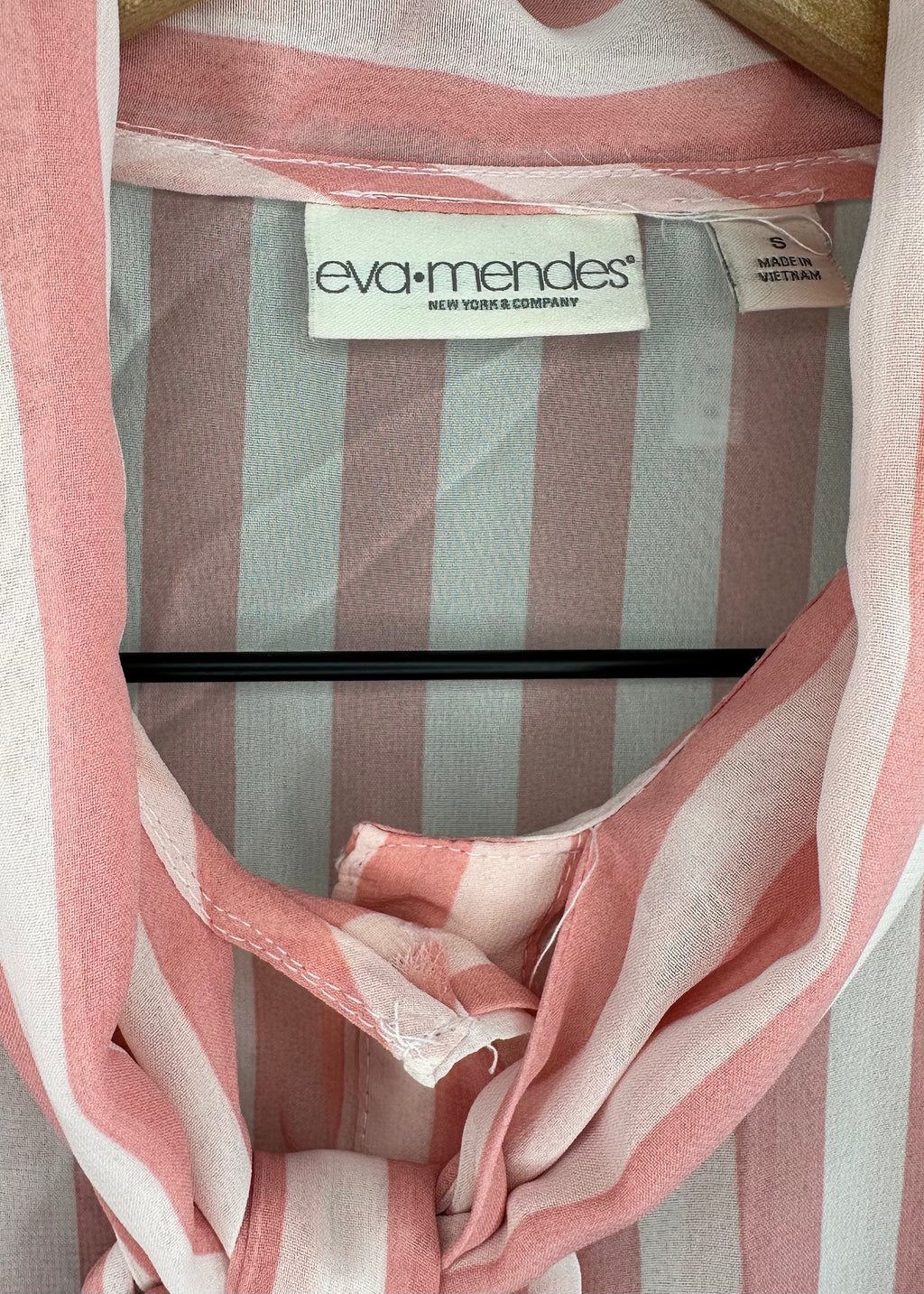 Pink Stripe Blouse By NY&Company X Eva Mendes