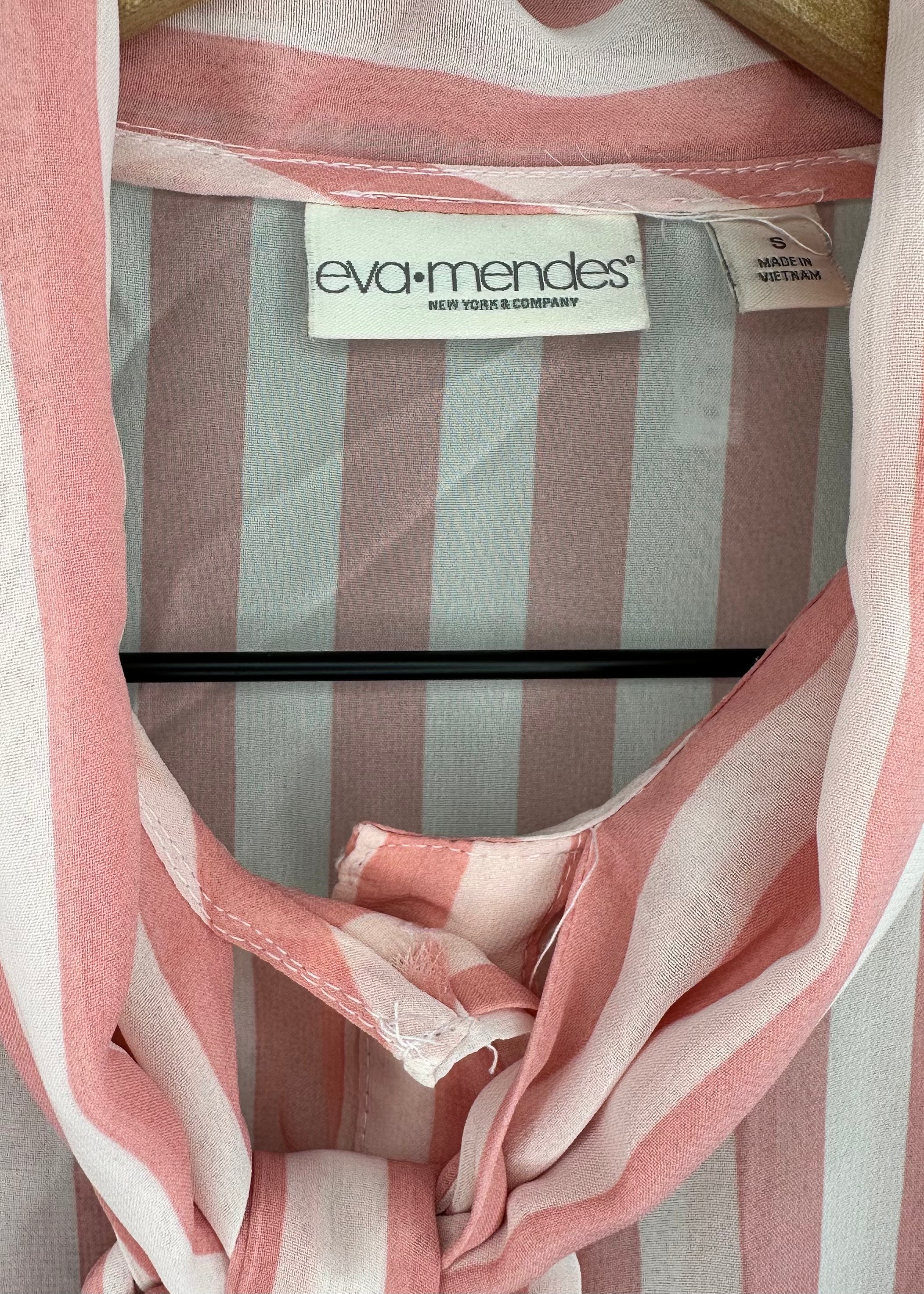 Pink Stripe Blouse By NY&Company X Eva Mendes