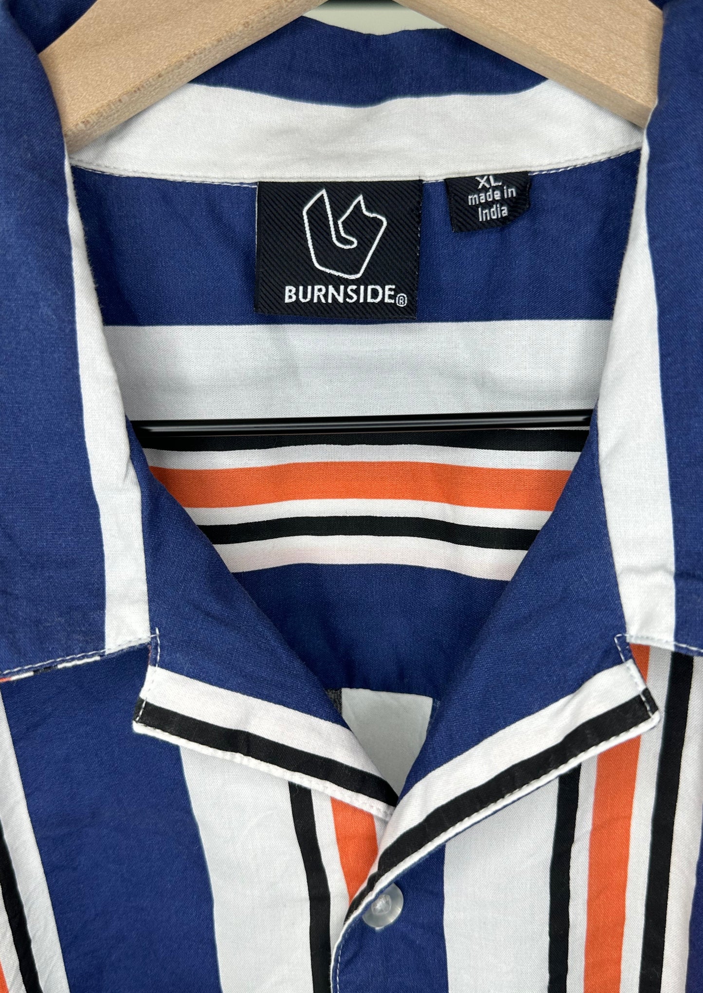Orange and Blue Striped Button Up by Burnside