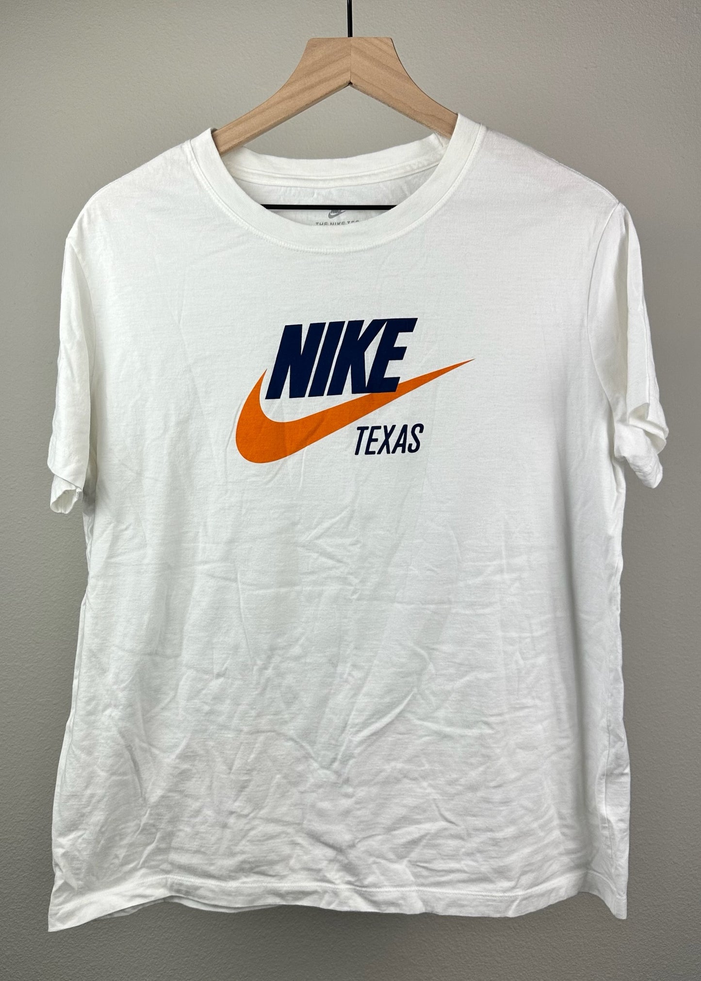 White Texas T-Shirt w/Orange Check by Nike