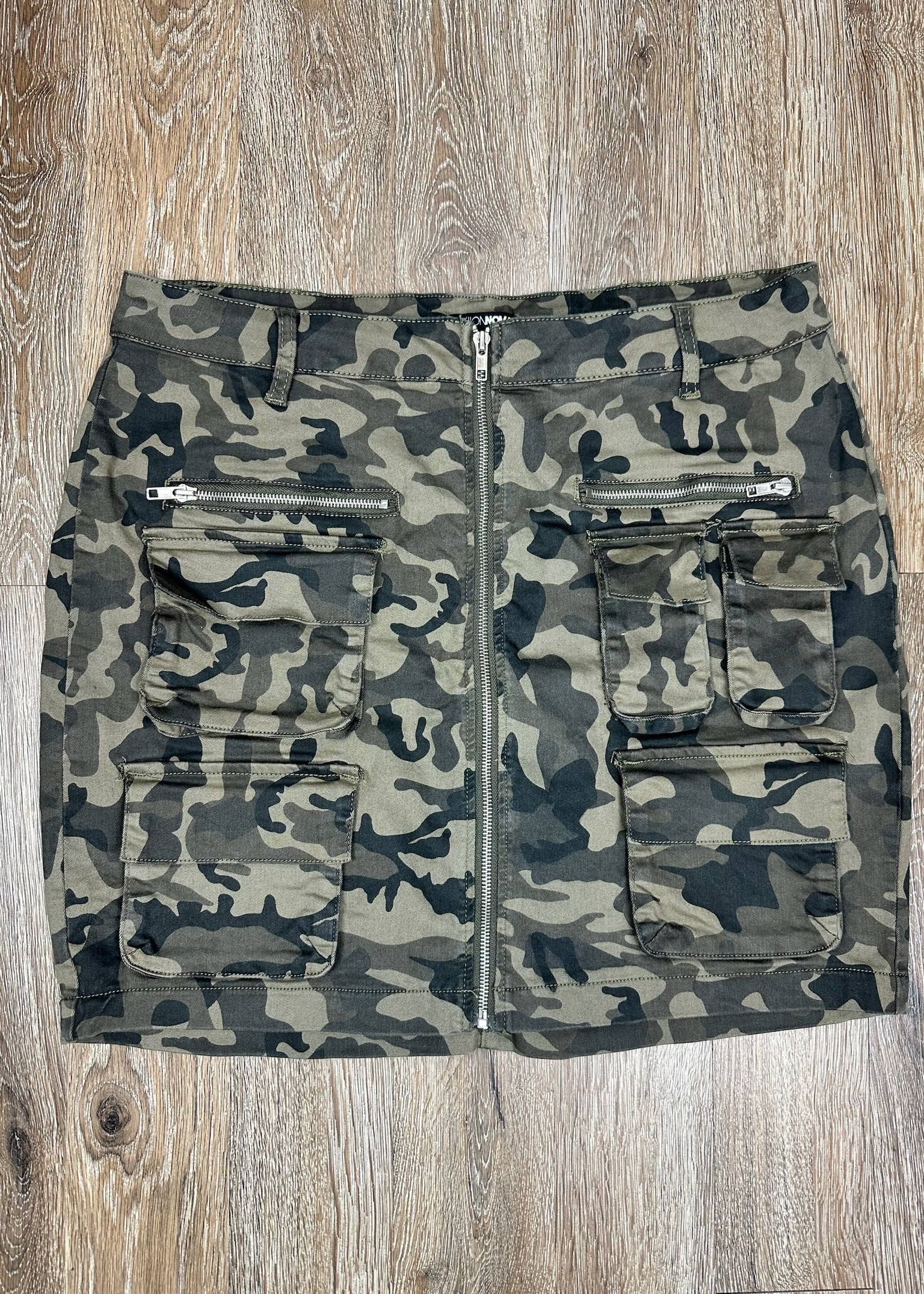 Army Fatigue Zipper Skirt by Fashion Nova