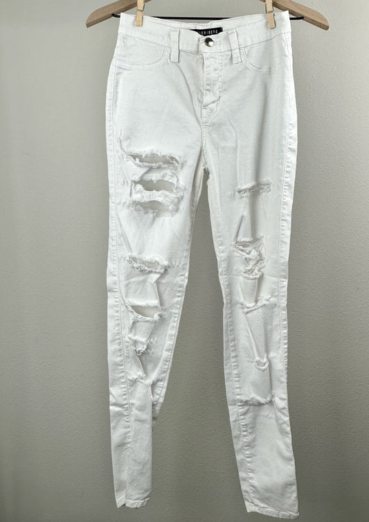 White Ripped Jeans By Fashion Nova