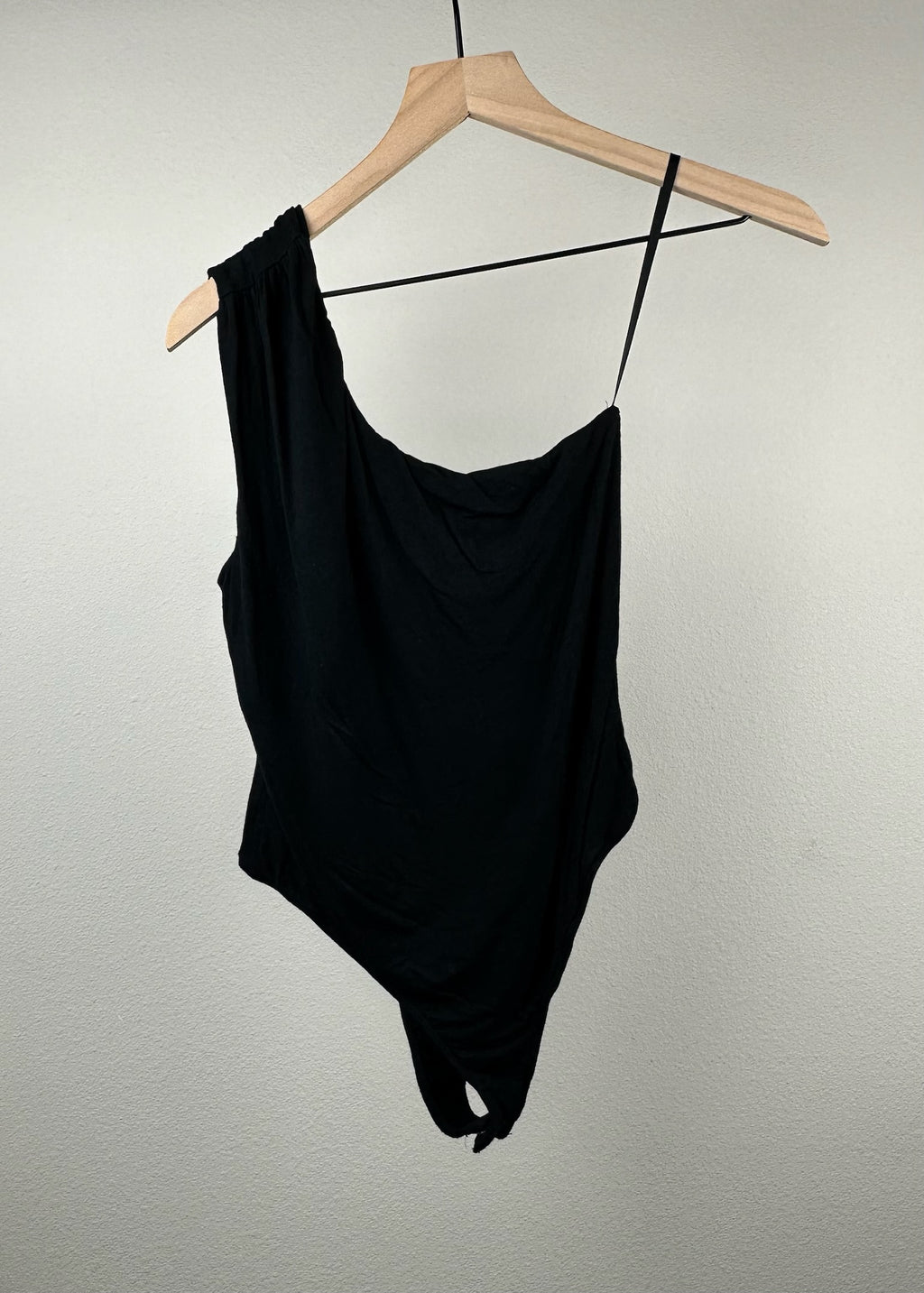 Black One Shoulder Bodysuit by 21 Saints