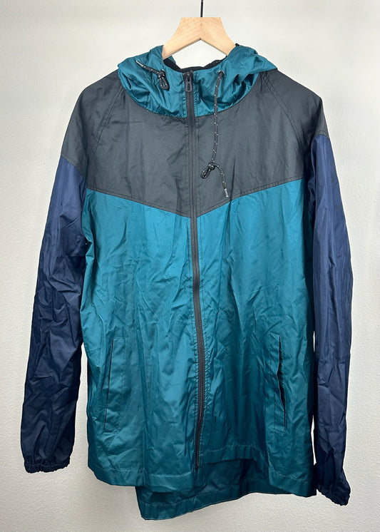 Mens Blue/Green Nylon Jacket by Distortion