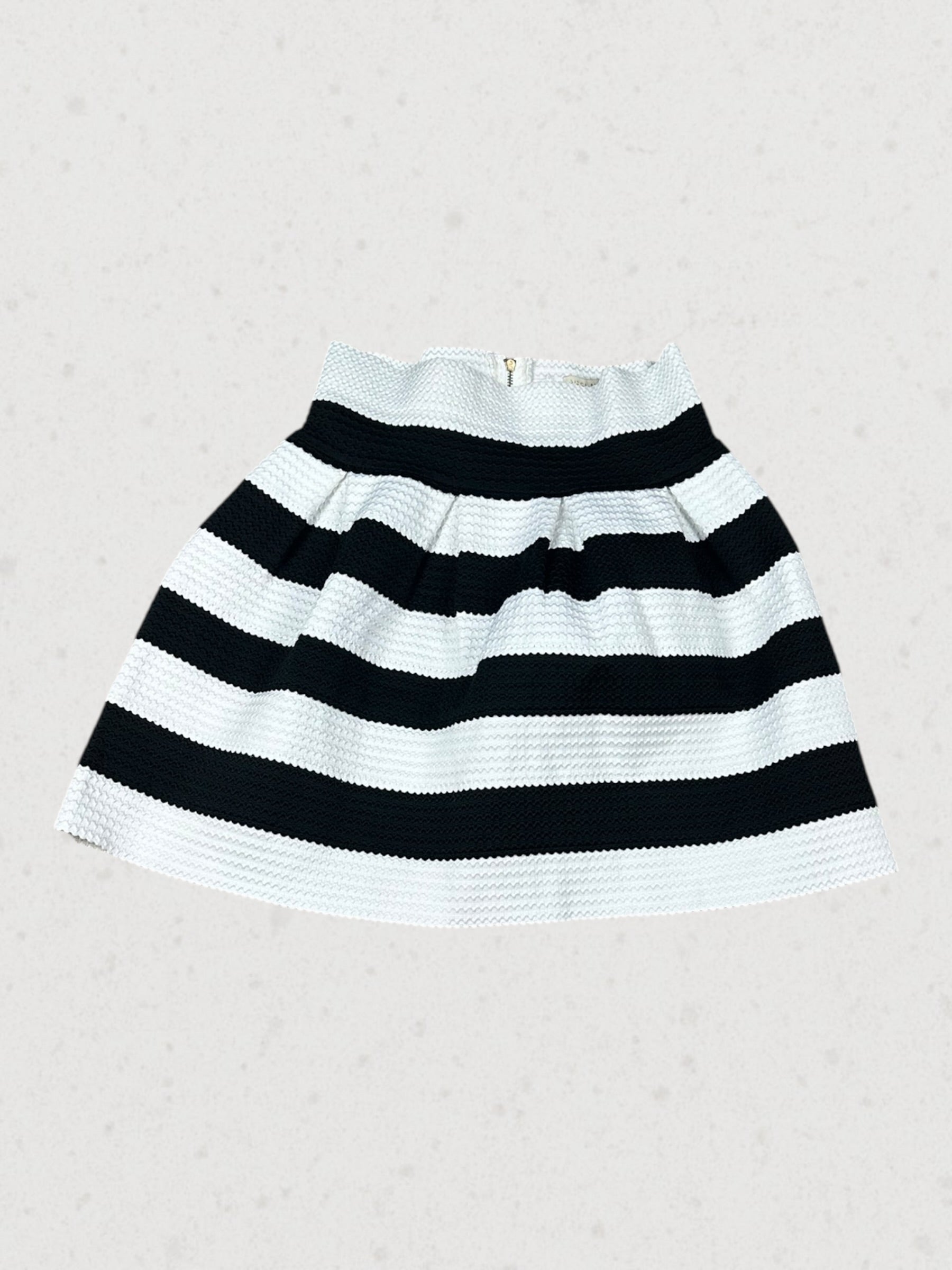 Black and White Strpied Mini Skirt