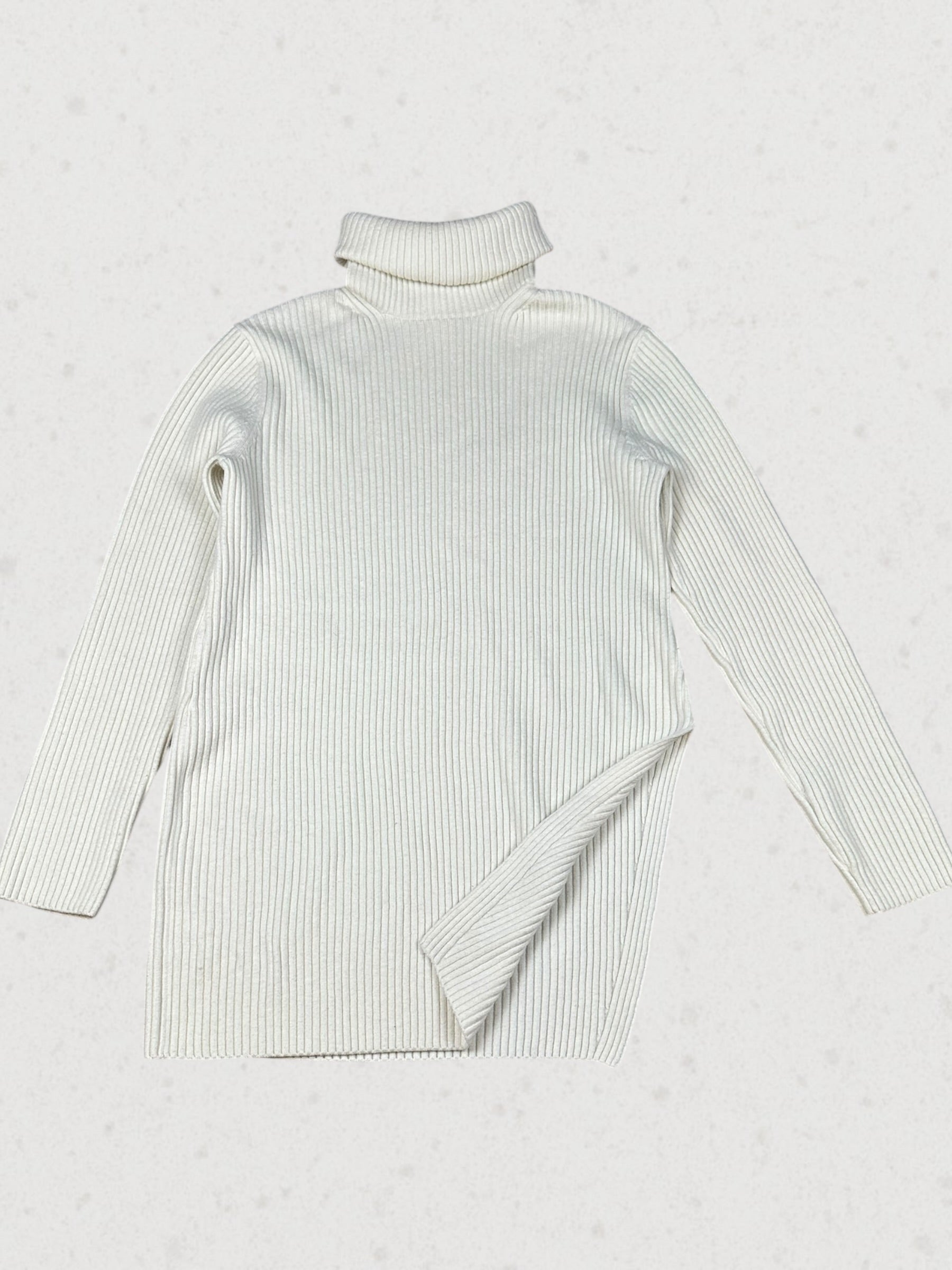 Womens Cream Turtle Neck Sweater