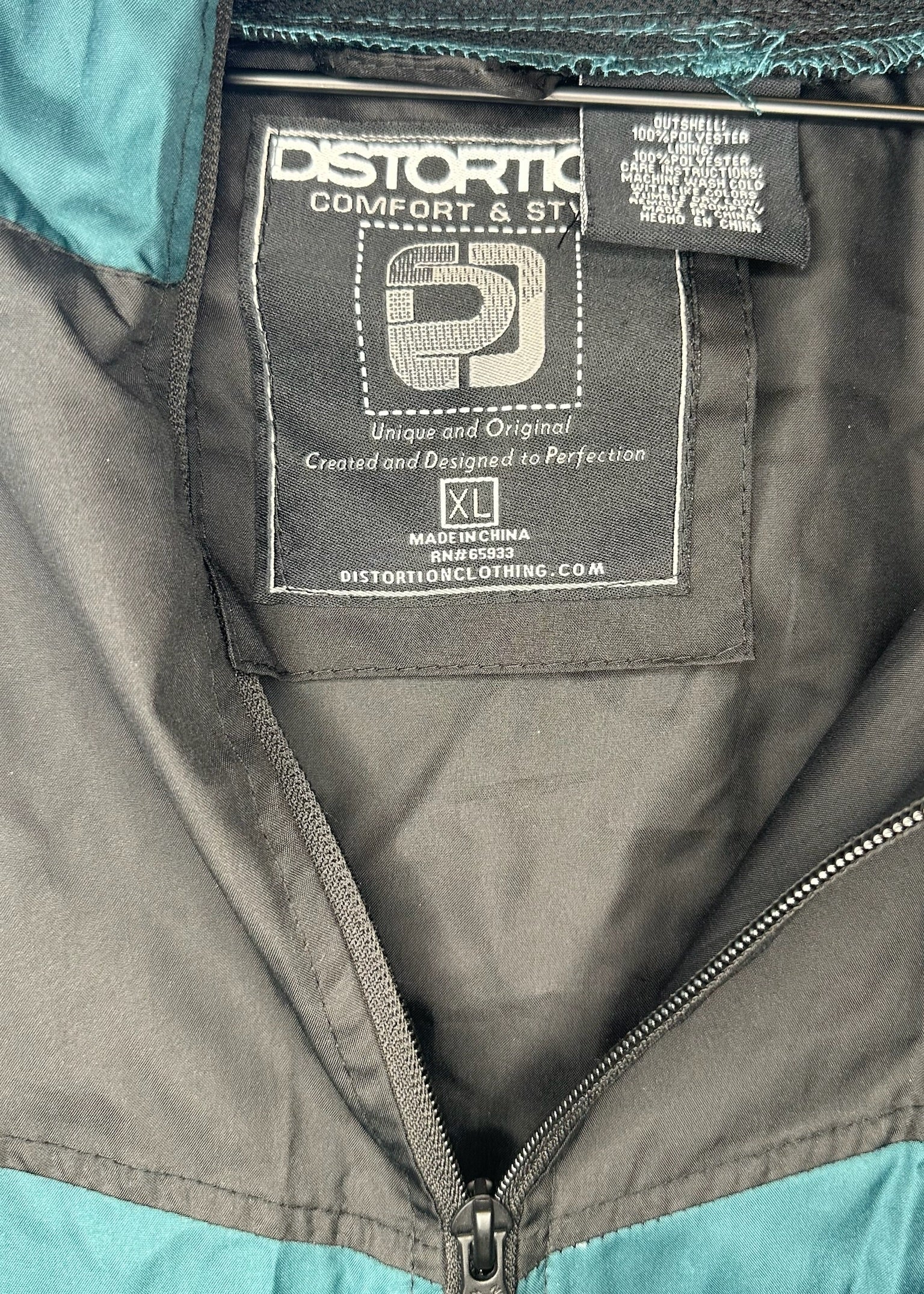 Mens Blue/Green Nylon Jacket by Distortion