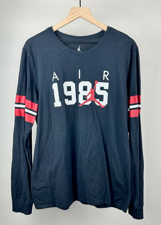 Mens Jordan 1985 Red and Black Long Sleeve Shirt