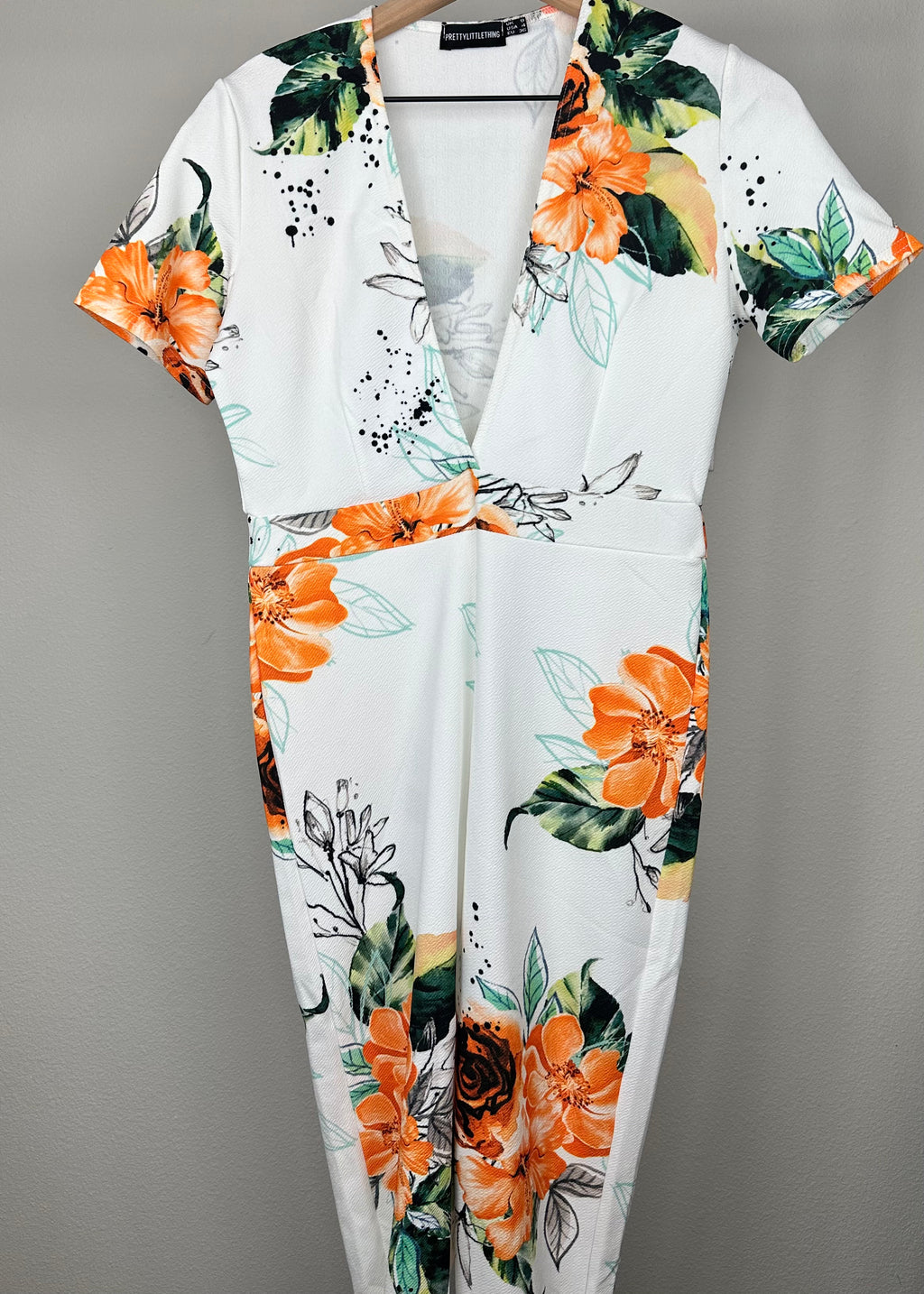 Orange Flower Jumper By Pretty Little Thing