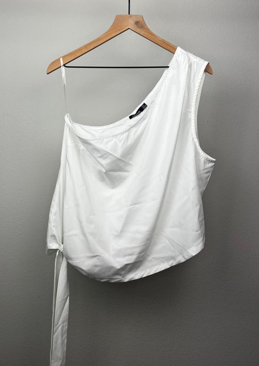 White One Shoulder Blouse By Boohoo