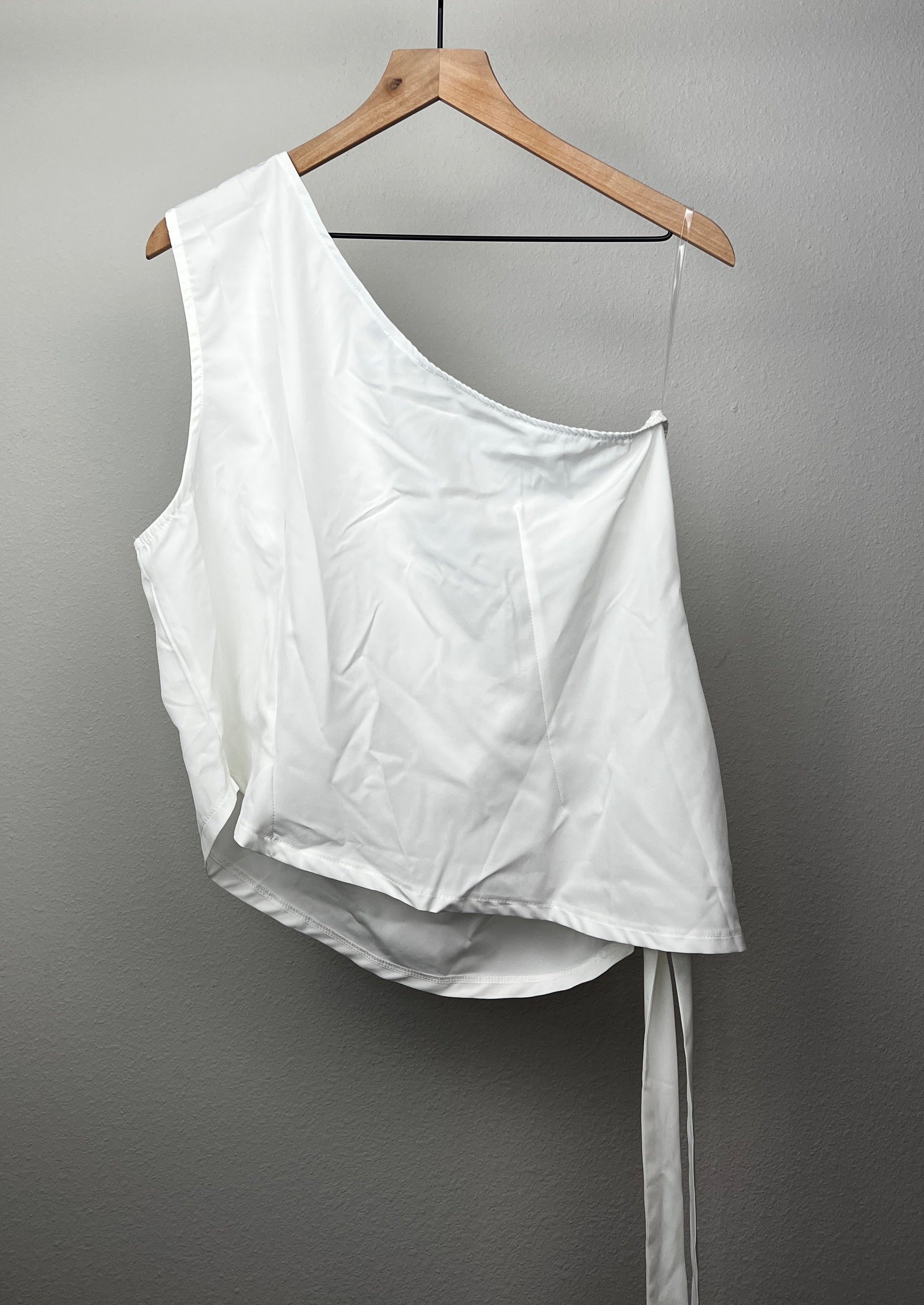 White One Shoulder Blouse By Boohoo