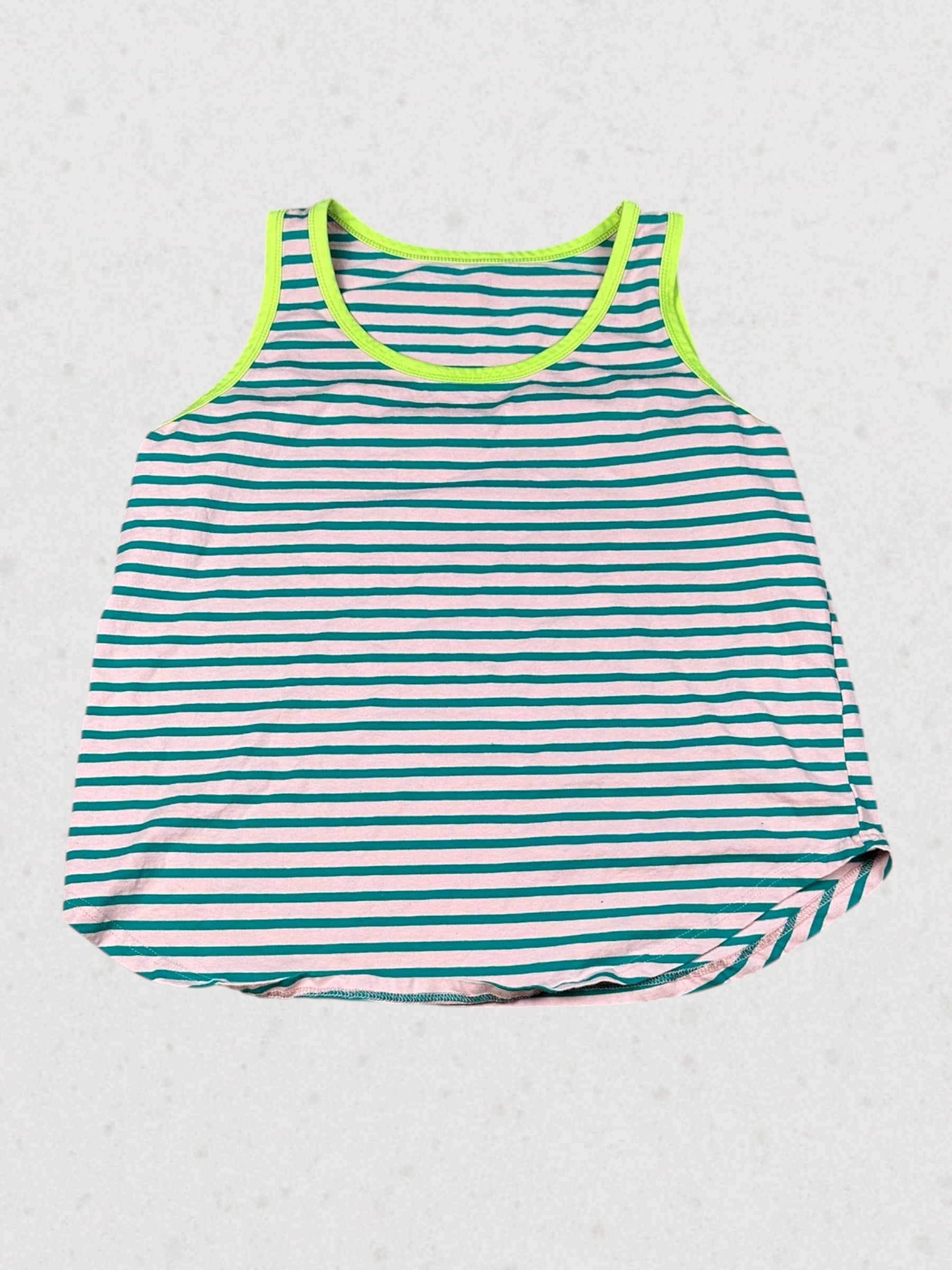 Green and Pink Striped Tank Top